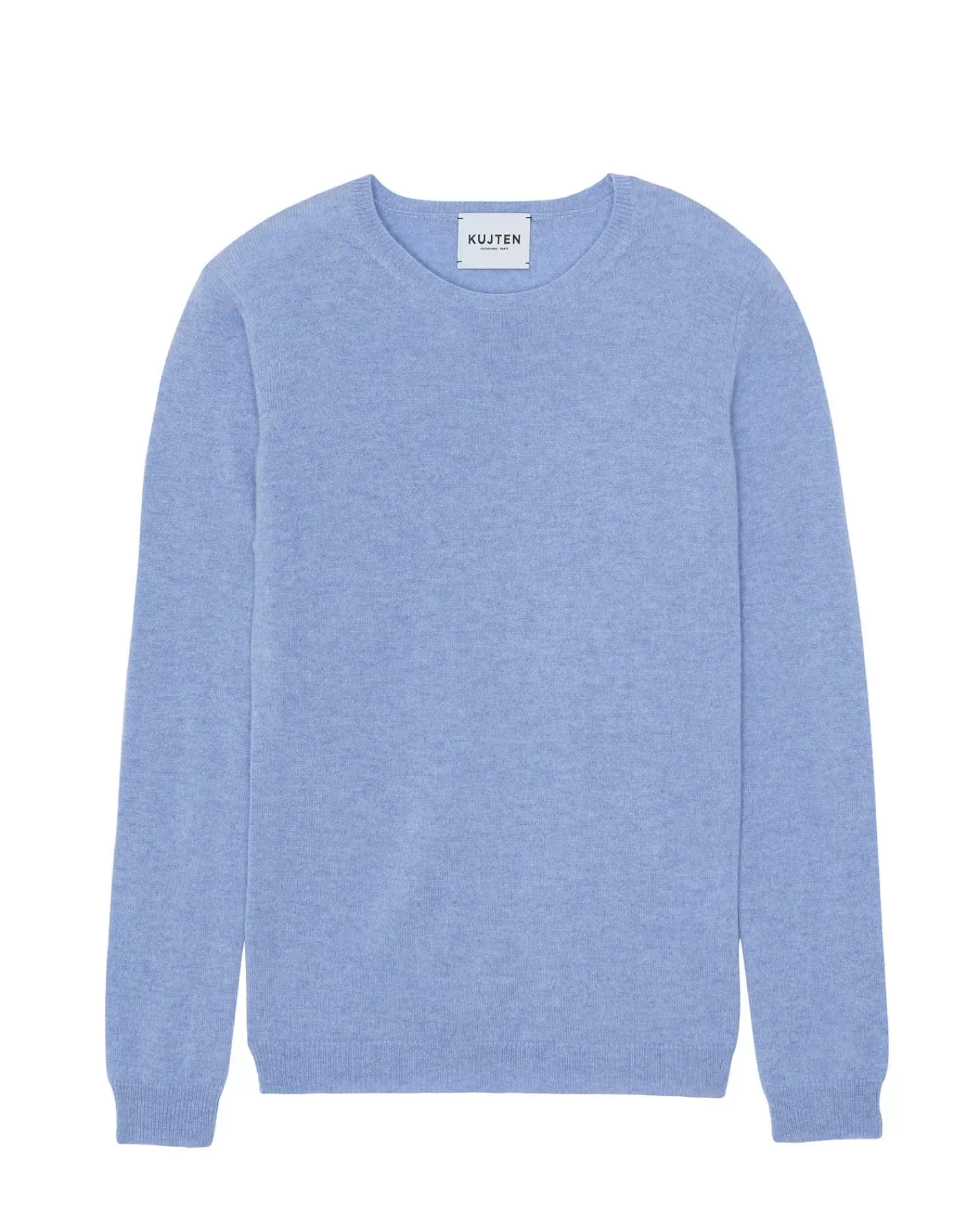 Kujten Sweaters & Sweatshirts>Cashmere Sweater Round Neck Women Basic, 2-Threads Bleu Jeans