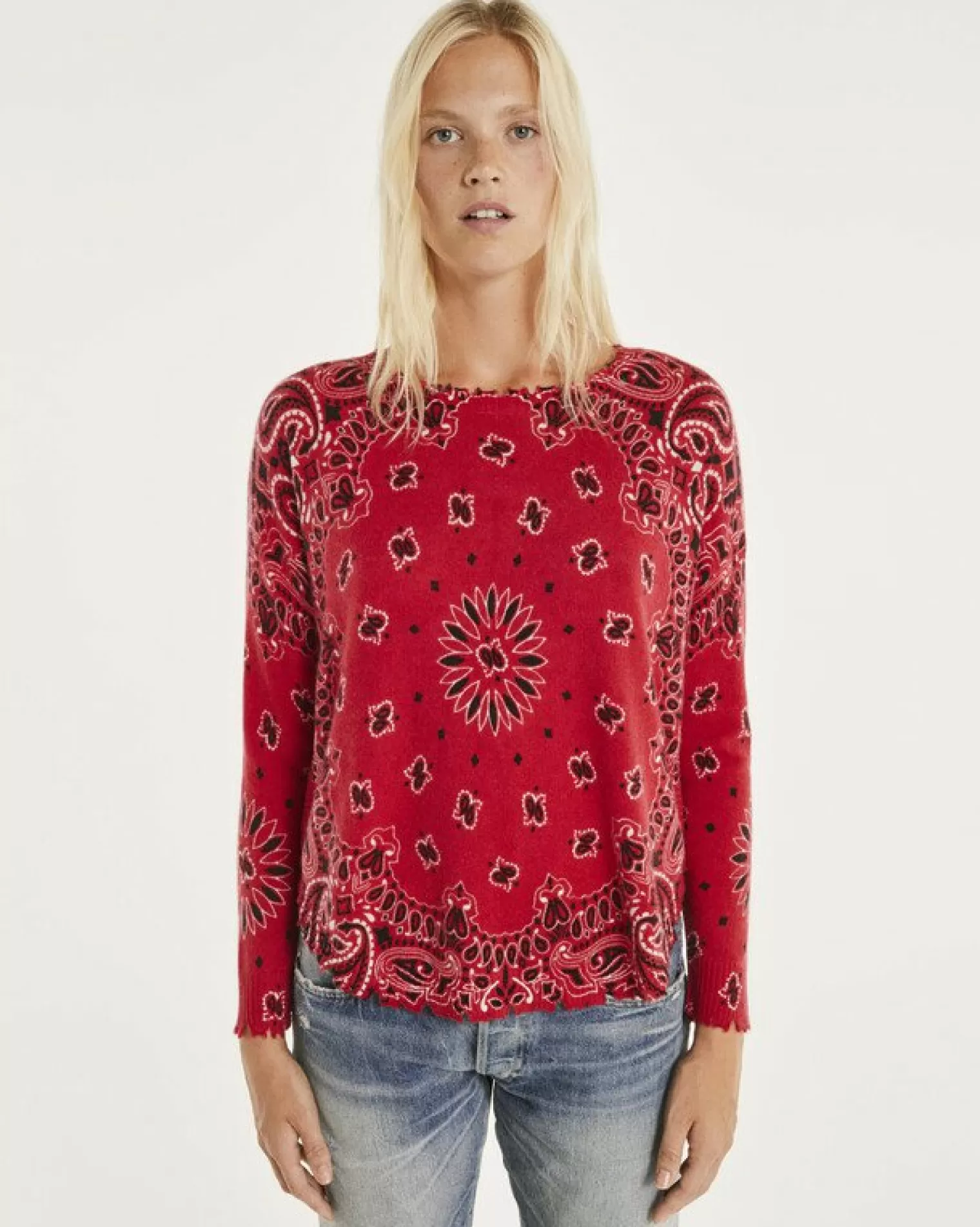 Kujten Sweaters & Sweatshirts>Cashmere Sweater With Round Neck, 2-Threads Rouge