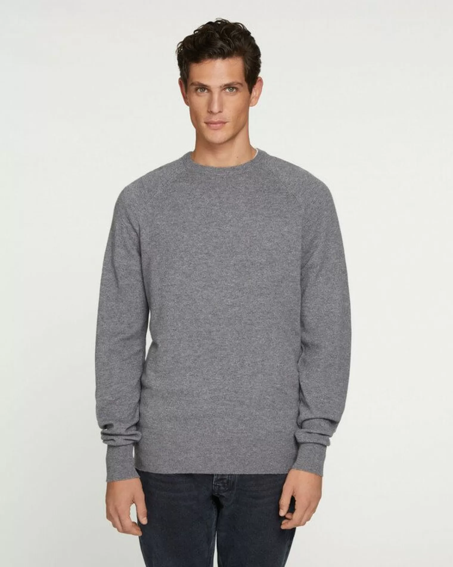 Kujten Sweaters & Sweatshirts>Cashmere Sweatshirt With Contrast Seams Gris Flanelle