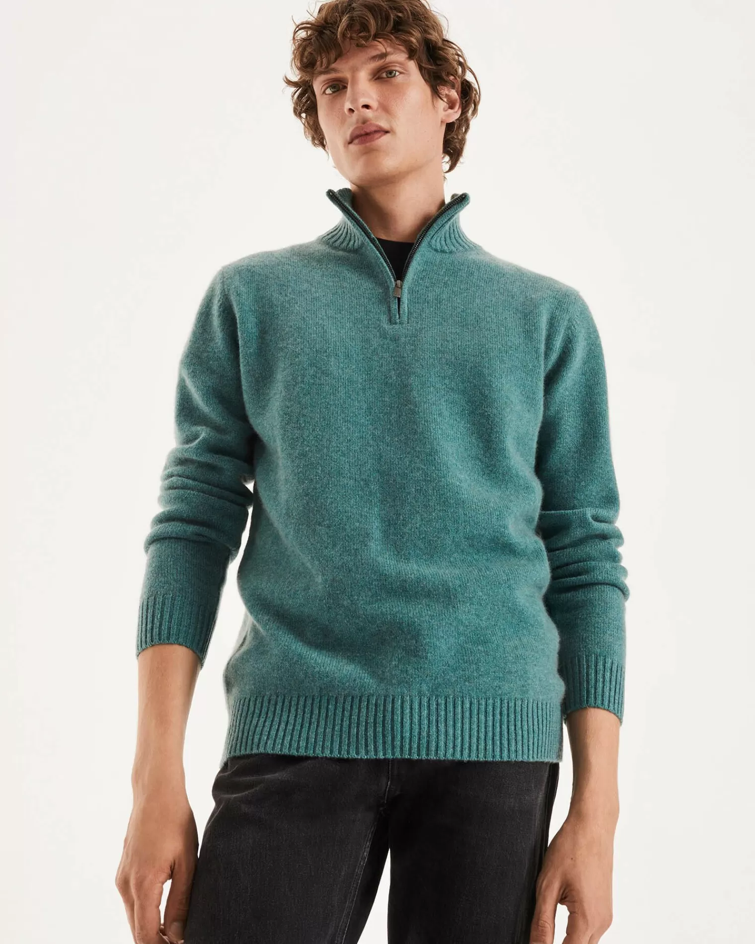 Kujten Sweaters & Sweatshirts>Cashmere Turtleneck Sweater Vert Chine