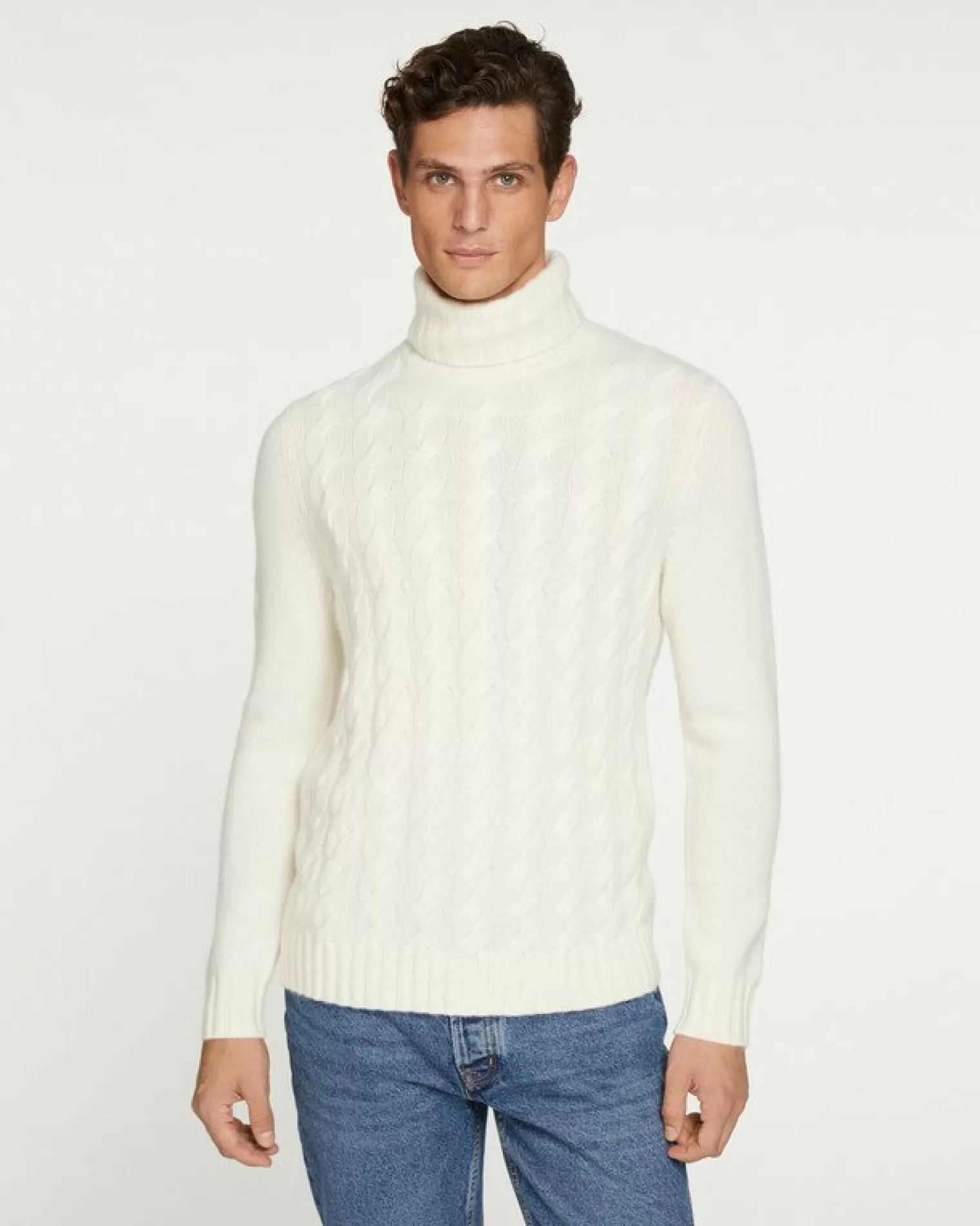 Kujten Sweaters & Sweatshirts>Cashmere Turtleneck Sweater Blanc