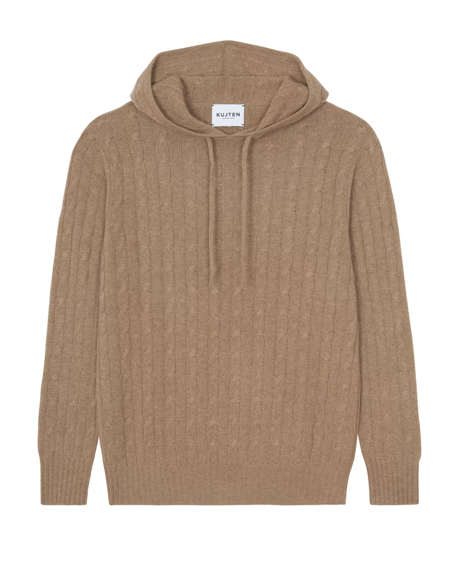 Kujten Hoodies>Cashmere Twisted Hoodie Camelo