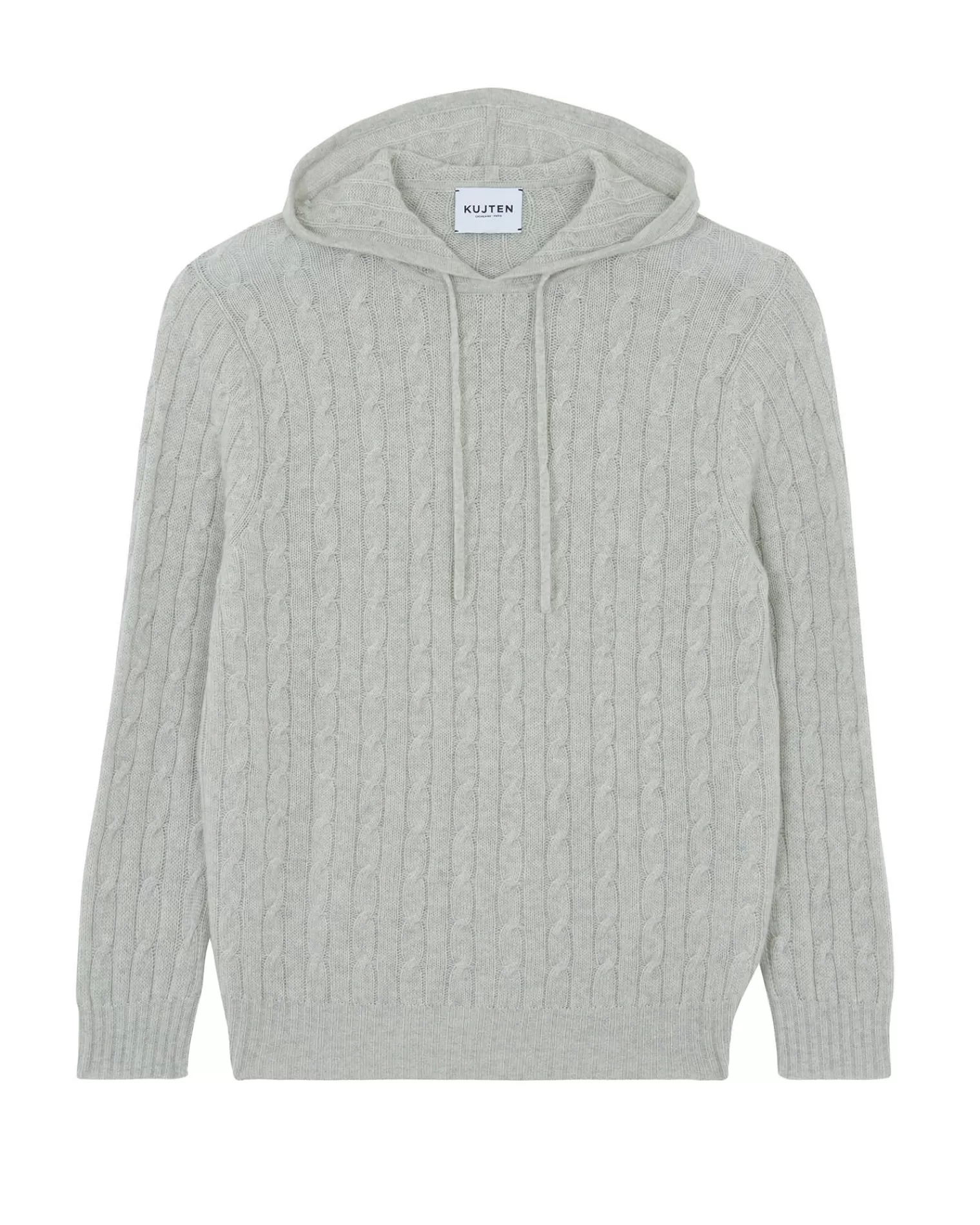 Kujten Hoodies>Cashmere Twisted Hoodie Gris Bouleau