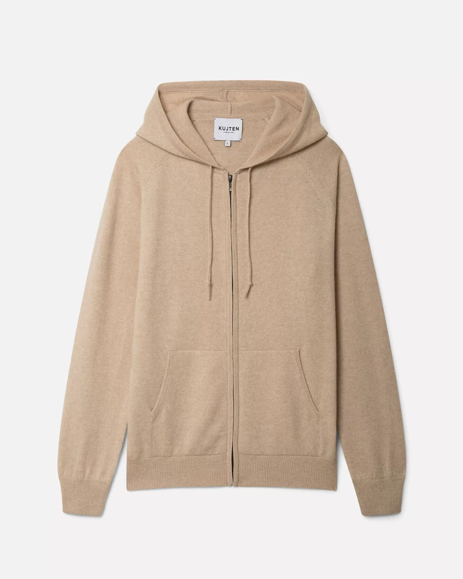 Kujten Hoodies>Cashmere Zipped Hooded Jacket Organique