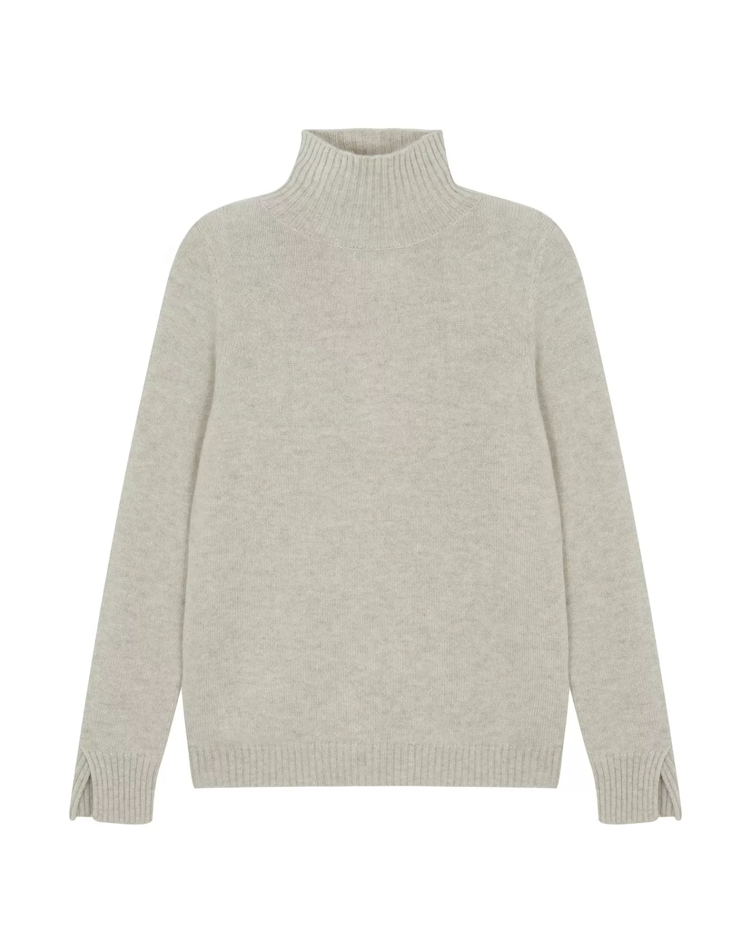 Kujten Sweaters & Sweatshirts>Chimney Neck Cashmere Sweater, 4-Threads Avoine