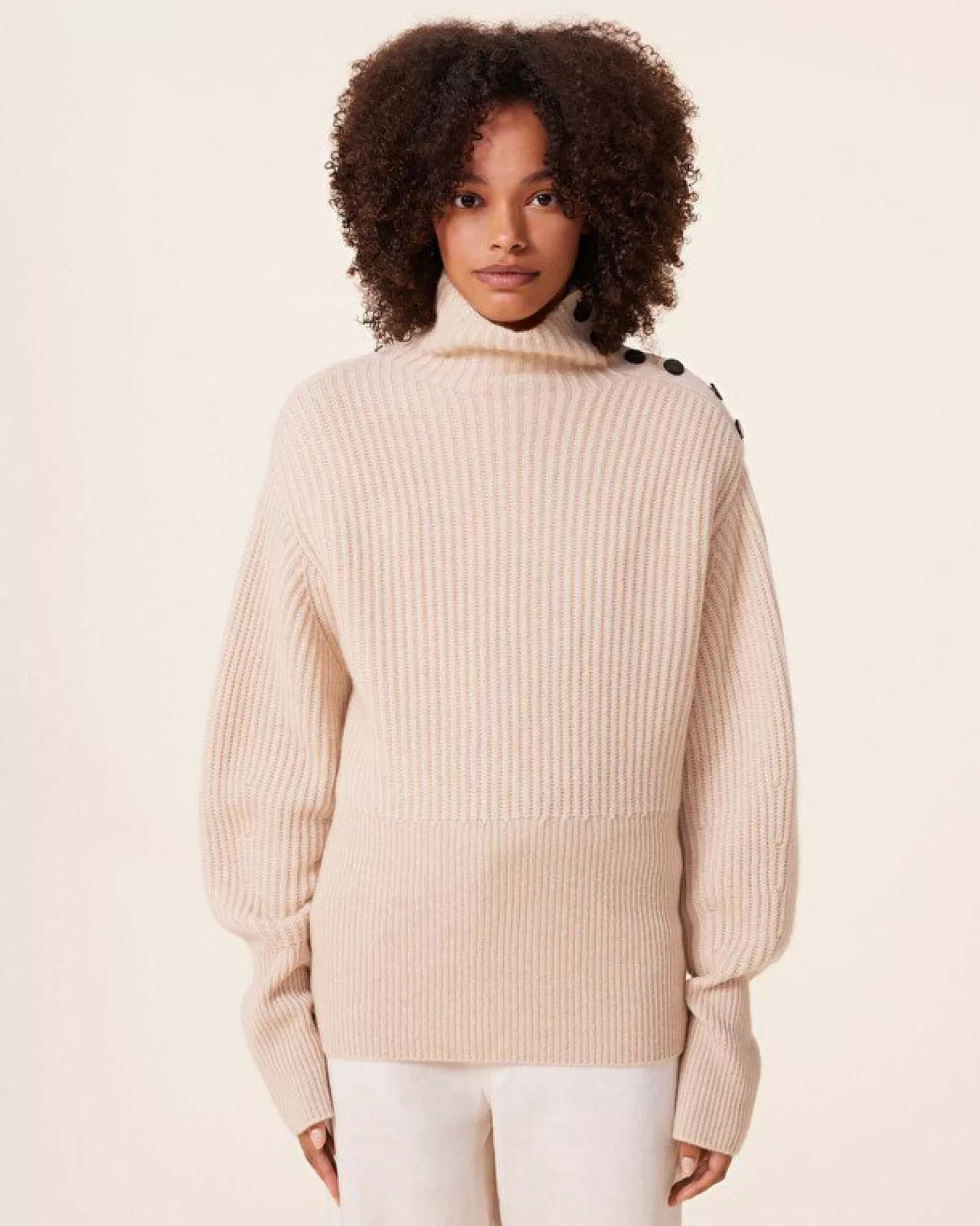 Kujten Sweaters & Sweatshirts>Chimney Neck Cashmere Sweater, 6-Threads Organique