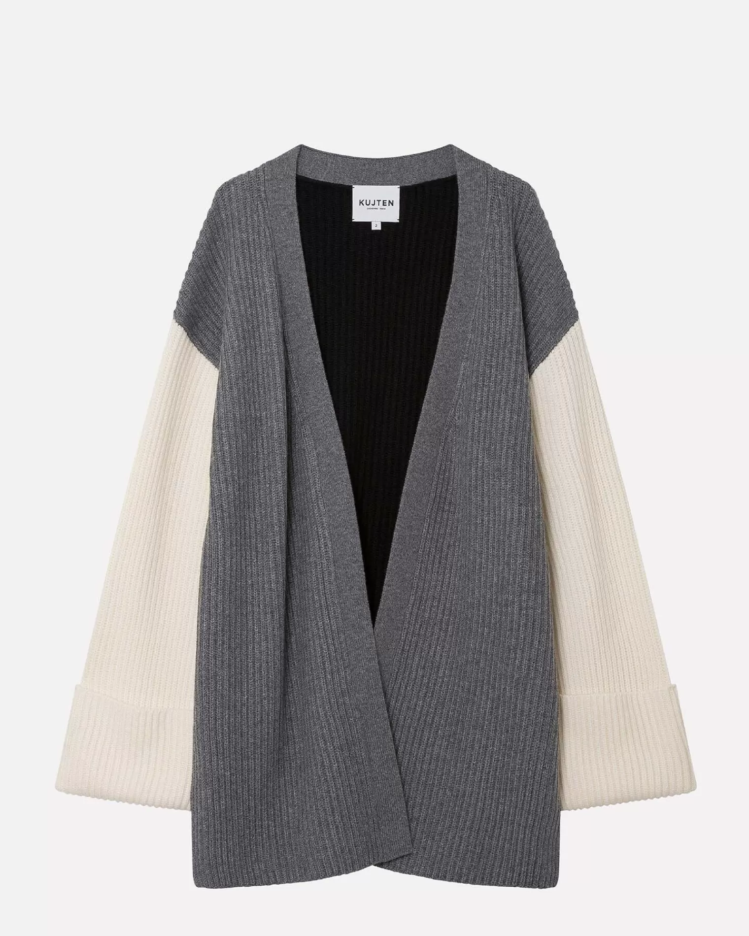 Kujten Jackets & Vests>Colorblock Cashmere Vest With Slits Gris Flanelle