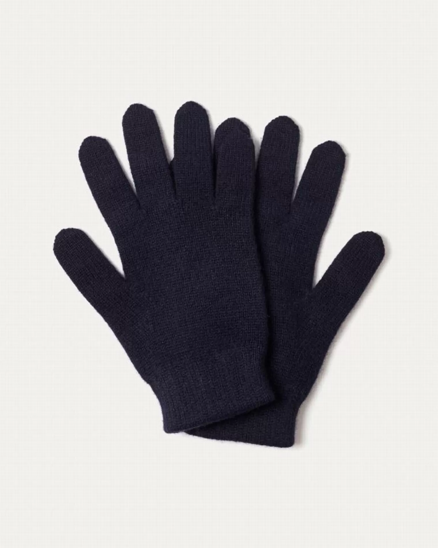 Kujten Gloves & Mittens>Colored Plain Cashmere Gloves, 8-Threads Bleu Marine Fonce