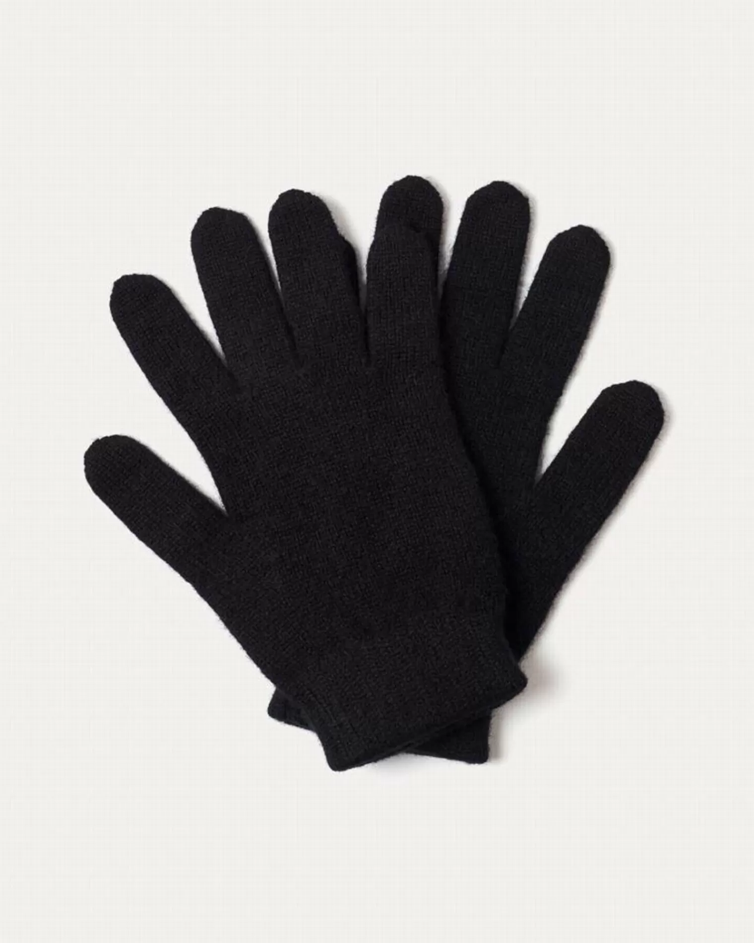 Kujten Gloves & Mittens>Colored Plain Cashmere Gloves, 8-Threads Noir
