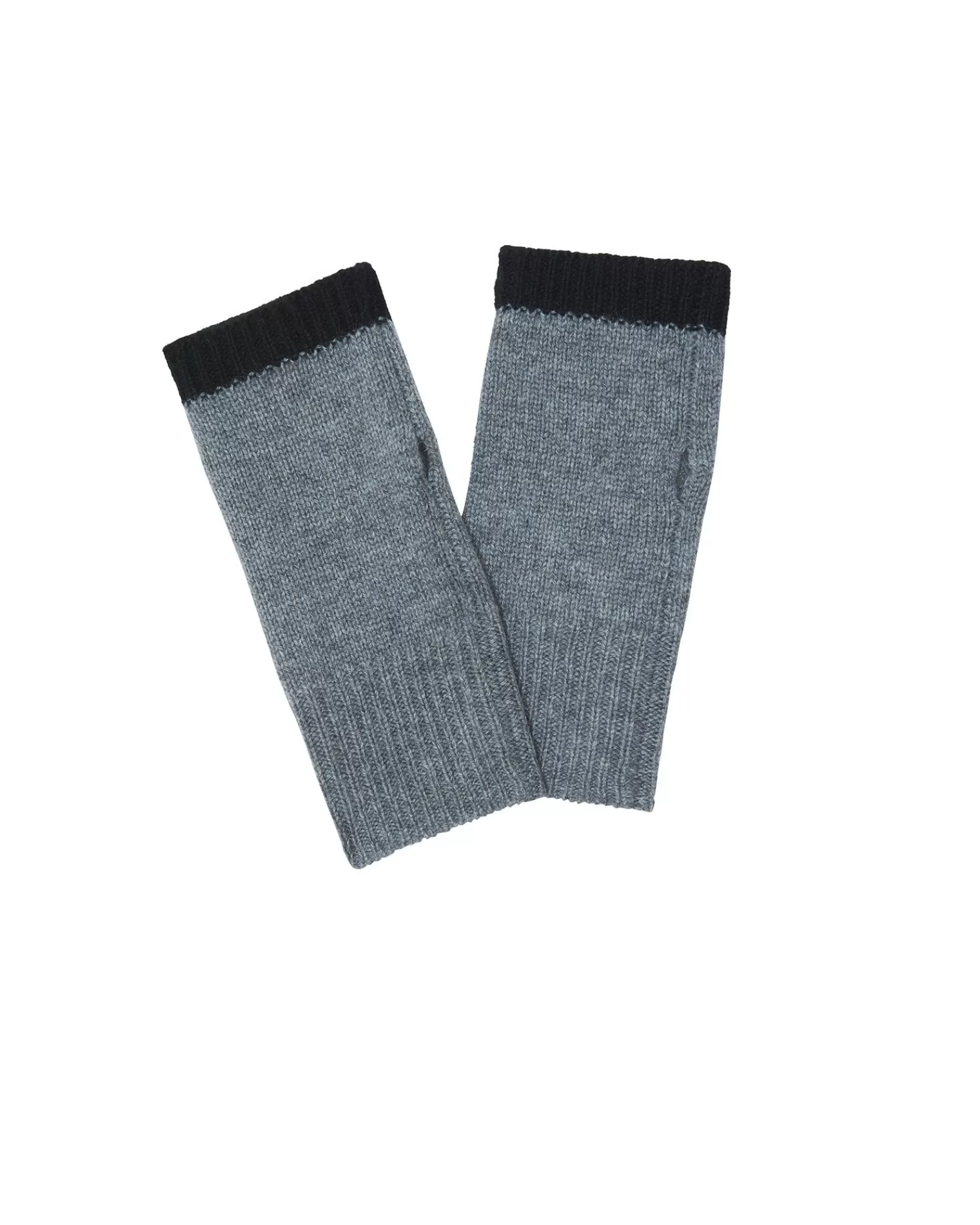 Kujten Gloves & Mittens>Contrast Edge Cashmere Mittens Gris Flanelle