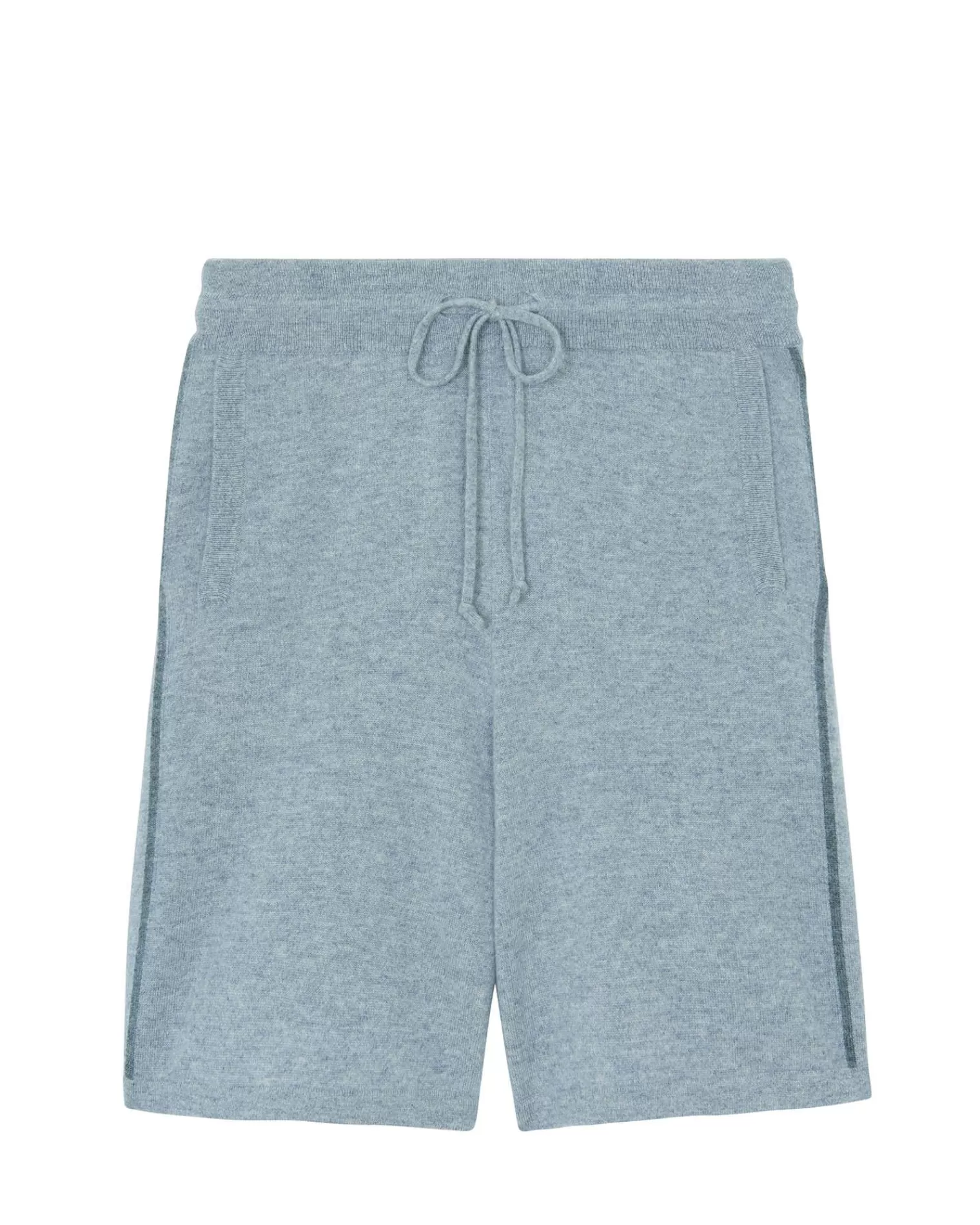 Kujten Joggings & Shorts>Contrasted Stripes Man Cashmere Shorts Gris Chine