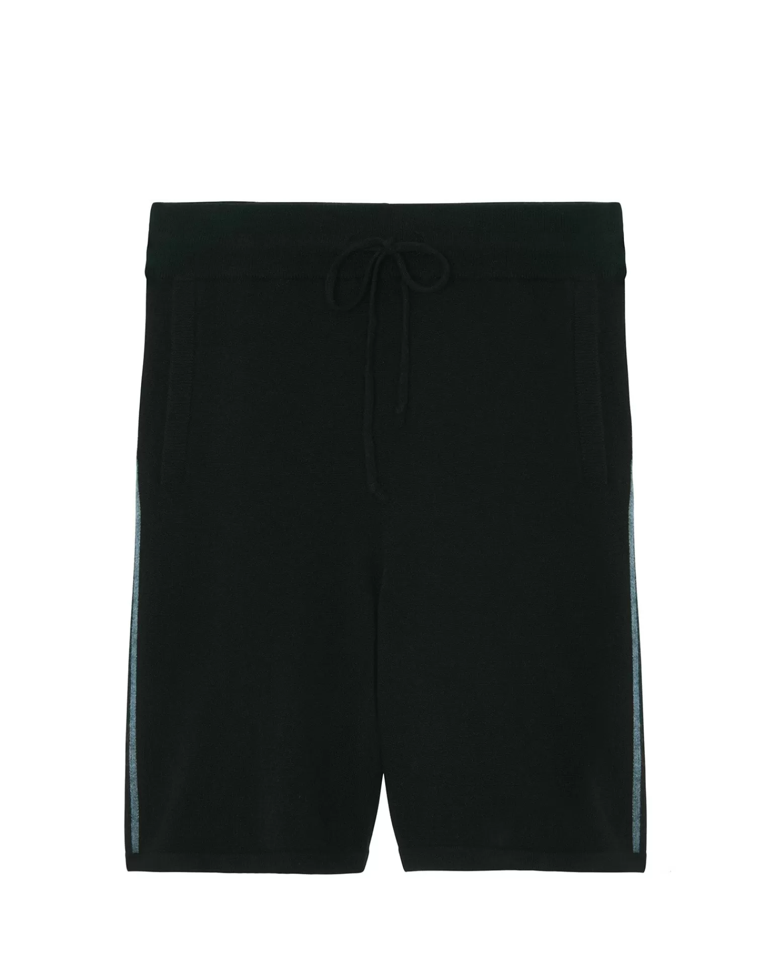 Kujten Joggings & Shorts>Contrasted Stripes Man Cashmere Shorts Noir