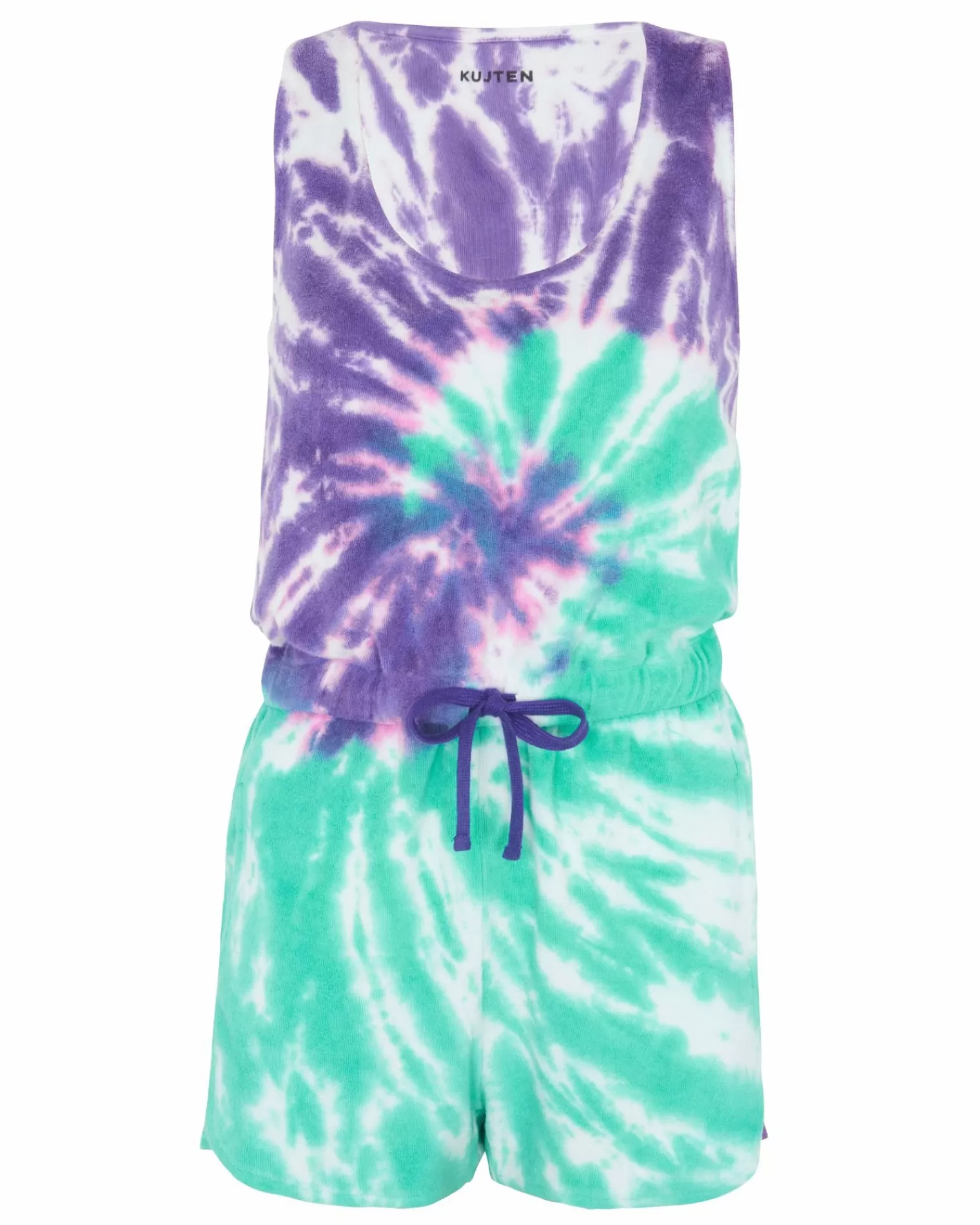 Kujten Pants & Shorts>Cotton Tie & Dye Jumpsuit Deep Purple