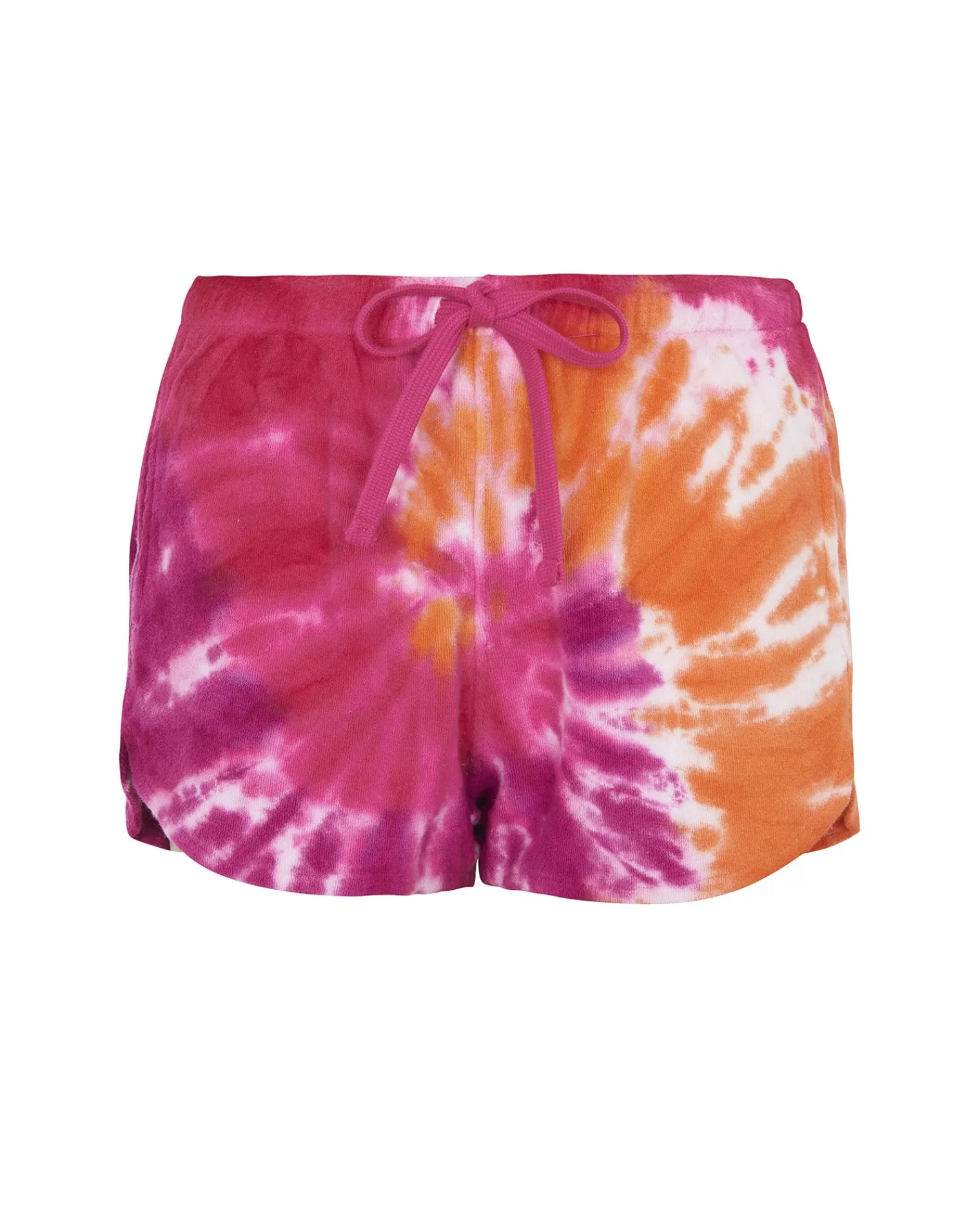 Kujten Pants & Shorts>Cotton Tie & Dye Shorts Rose Neon