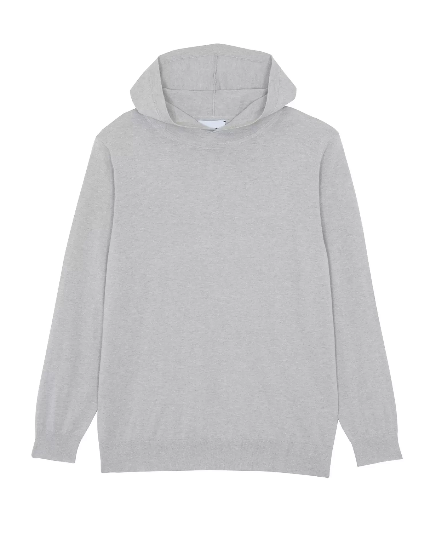 Kujten Hoodies>Cotton-Cashmere Hooded Collar Thin Sweater Gris Clair