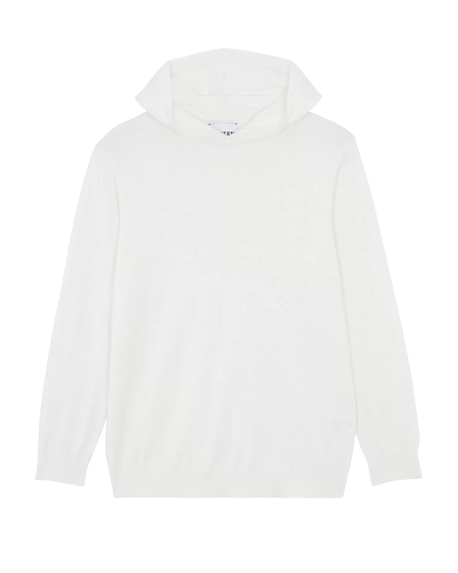 Kujten Hoodies>Cotton-Cashmere Hooded Collar Thin Sweater Blanc