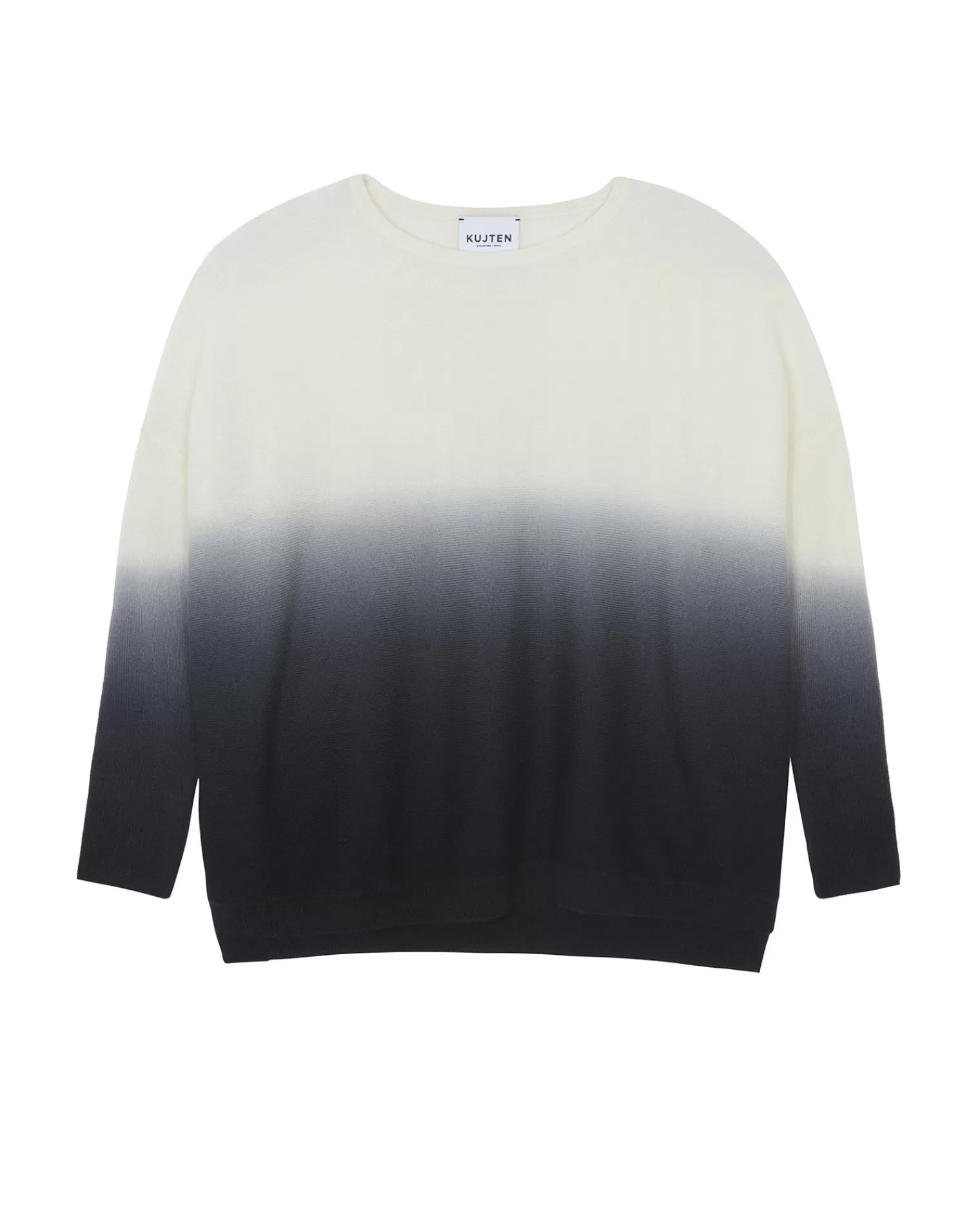 Kujten Sweaters & Sweatshirts>Dip Dye Oversized Cashmere Sweater, 2-Threads Noir