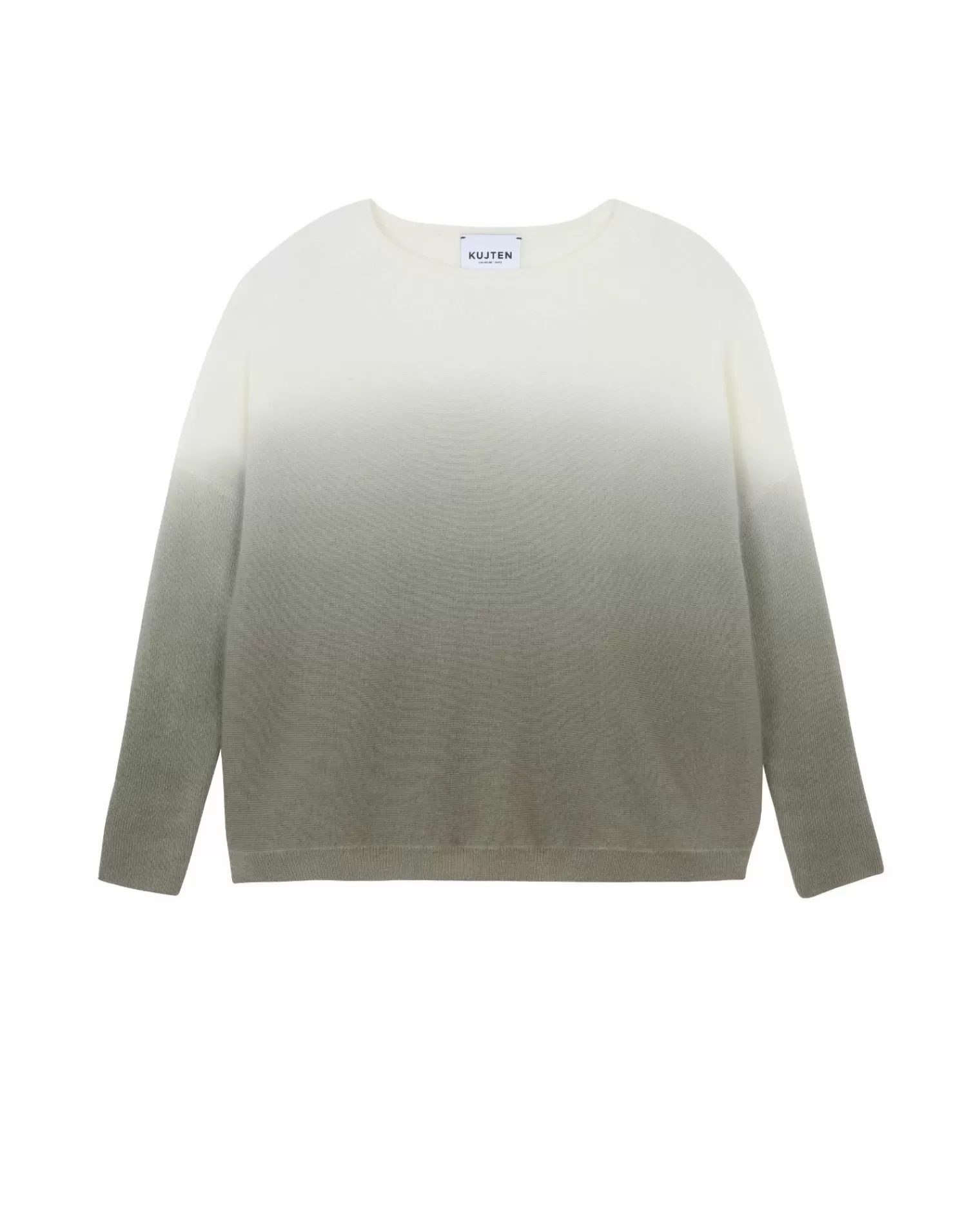 Kujten Sweaters & Sweatshirts>Dip Dye Oversized Cashmere Sweater, 2-Threads Kaki Chine