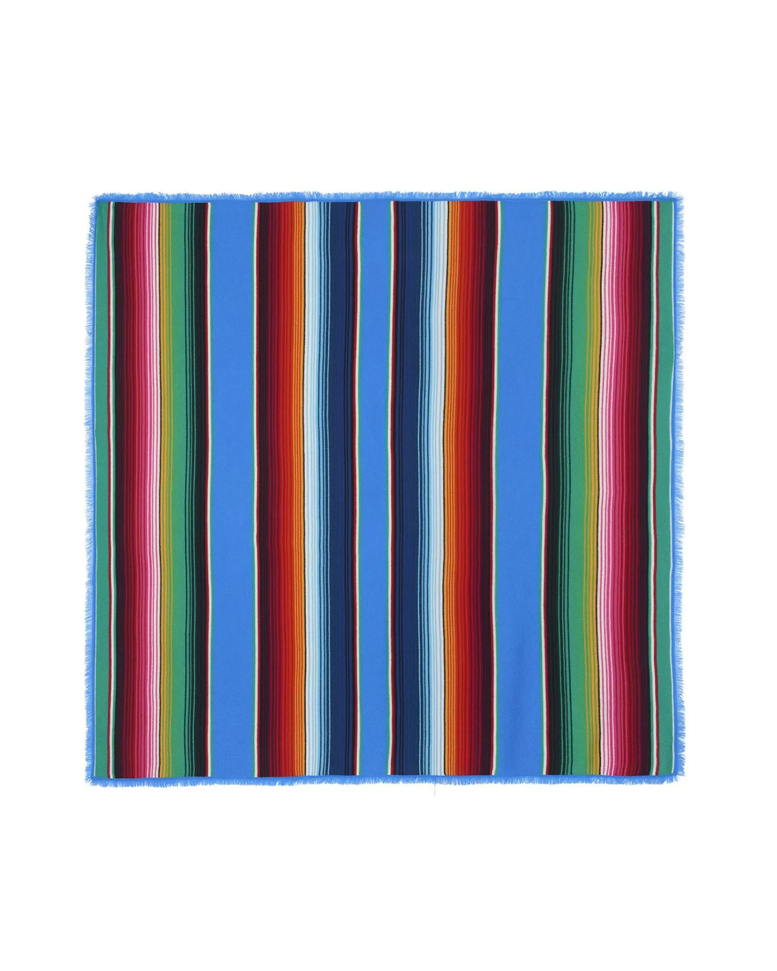 Kujten Scarves & Snoods>Extra Large Striped Cashmere Bandana Bleu Kabalos