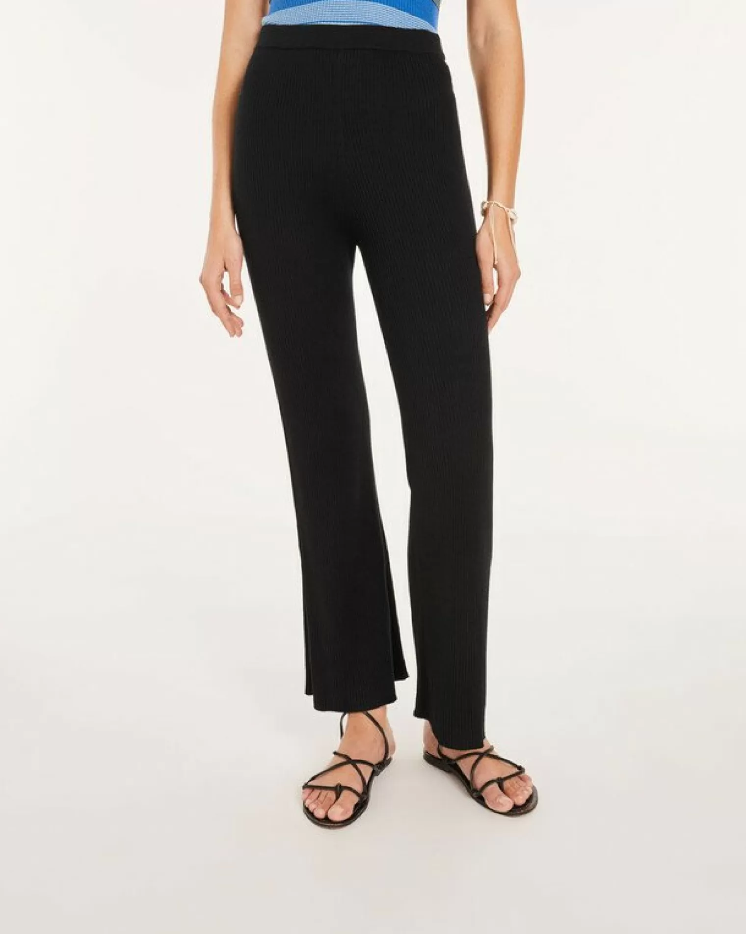 Kujten Pants & Shorts>Flared Silk-Cashmere Pants Noir