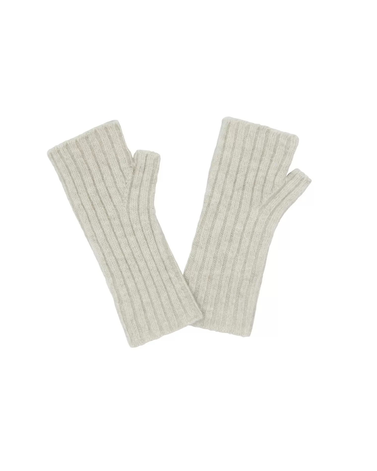 Kujten Gloves & Mittens>Flat Rib Cashmere Mittens, 2-Threads Avoine