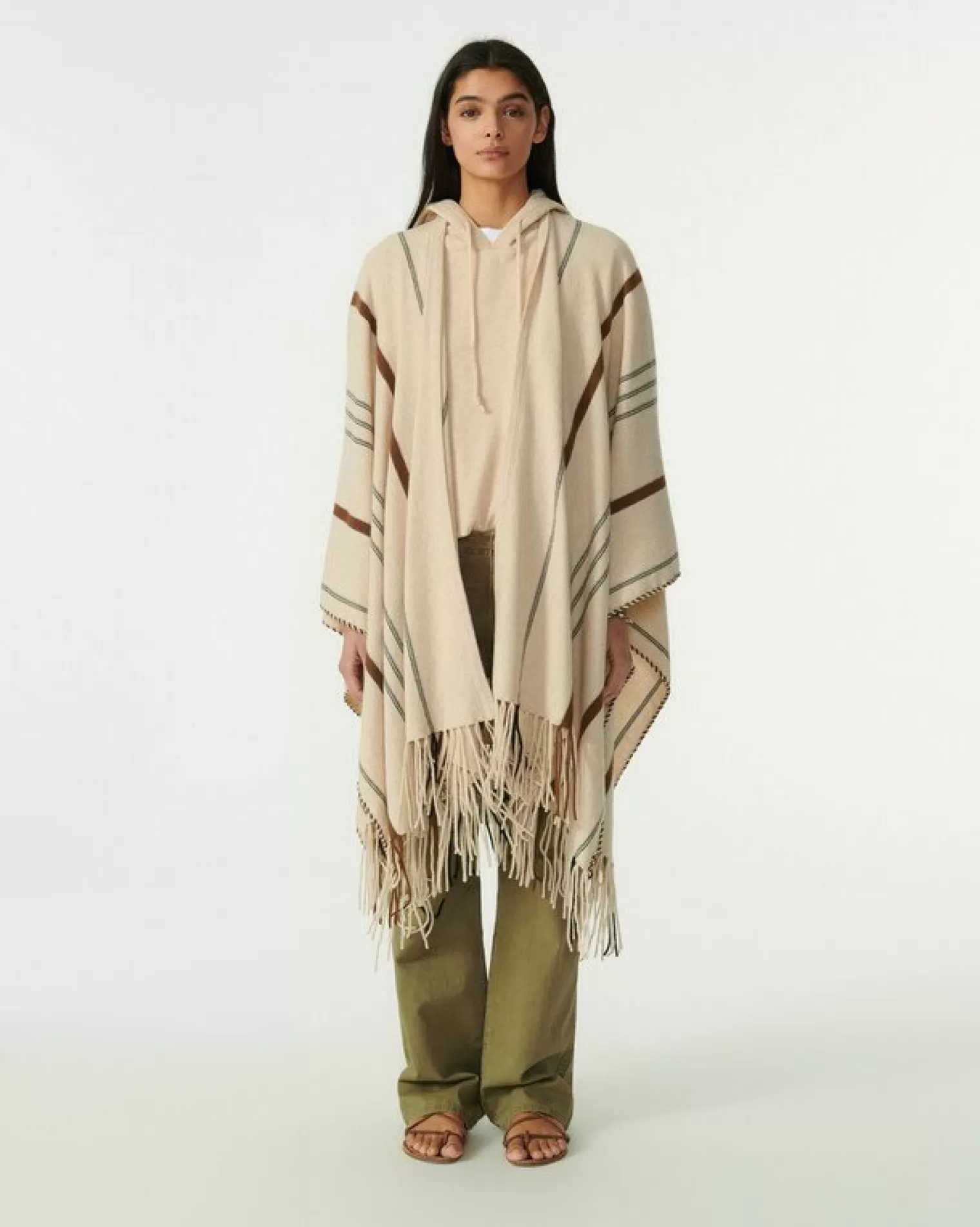 Kujten Capes & Ponchos>Fringed Cashmere Cape Organique