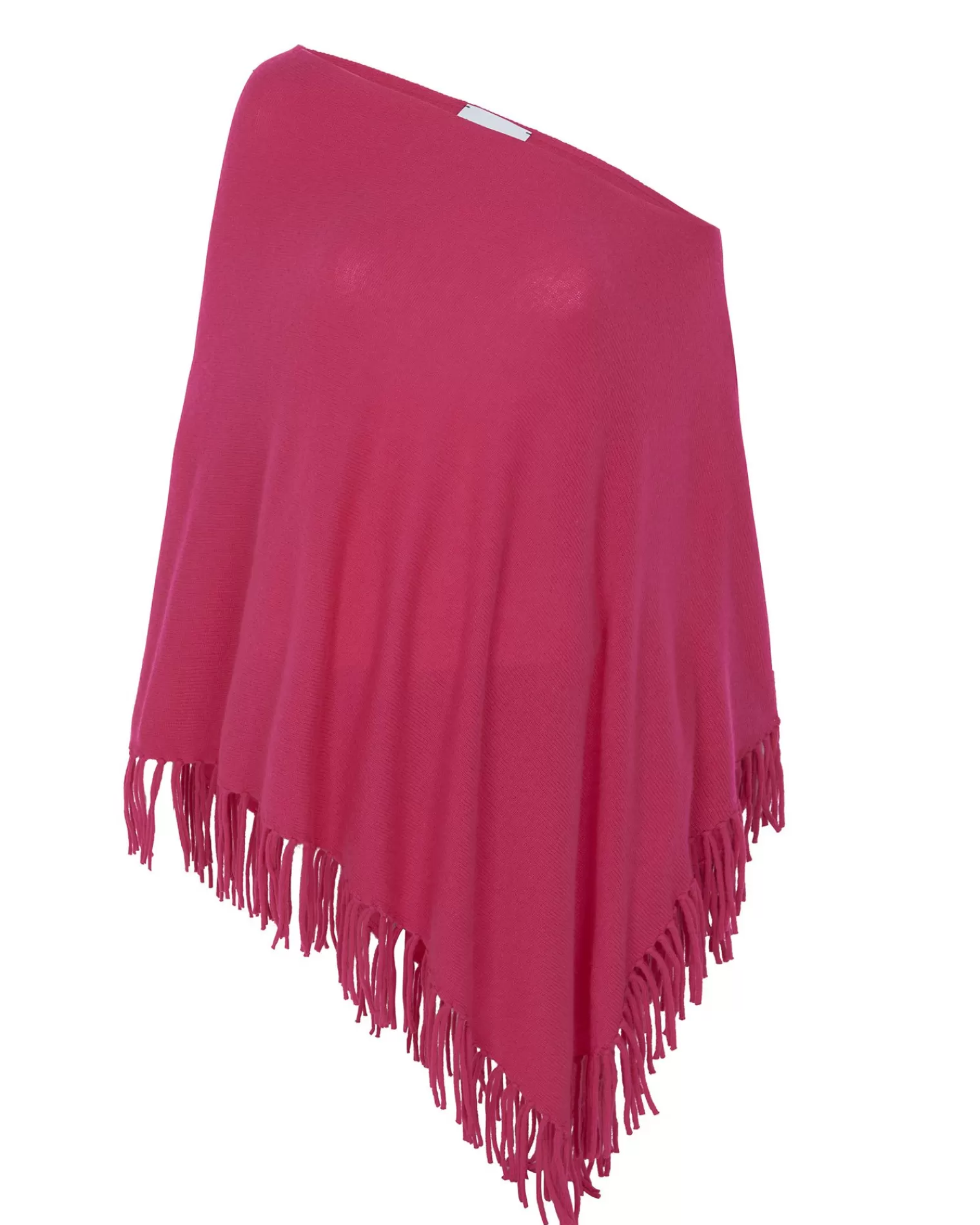 Kujten Capes & Ponchos>Fringed Cashmere Poncho Rose Fushia