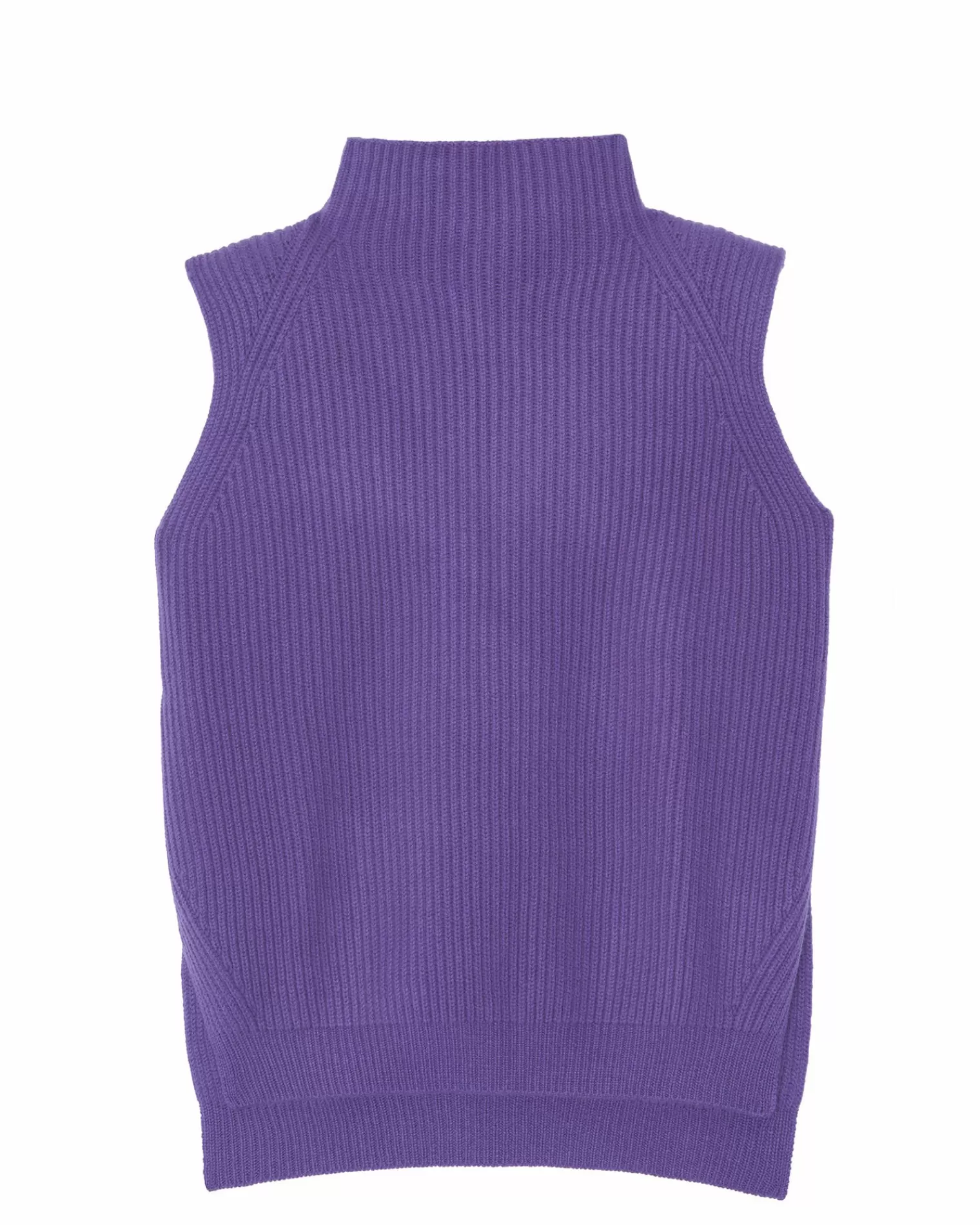 Kujten Sweaters & Sweatshirts>Funnel Neck Sleeveless Cashmere Sweater Violet