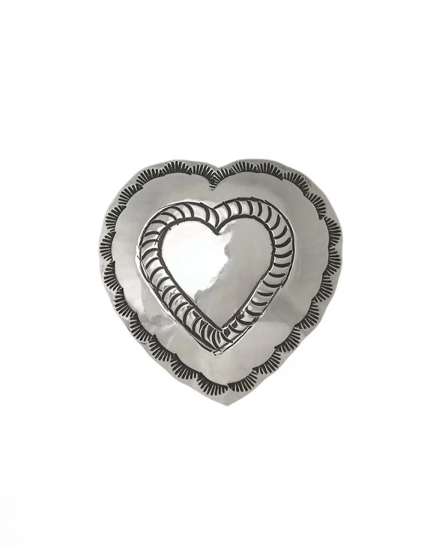 Kujten Jewelry>Heart Brooch In 925/1000 Sterling Silver Argent