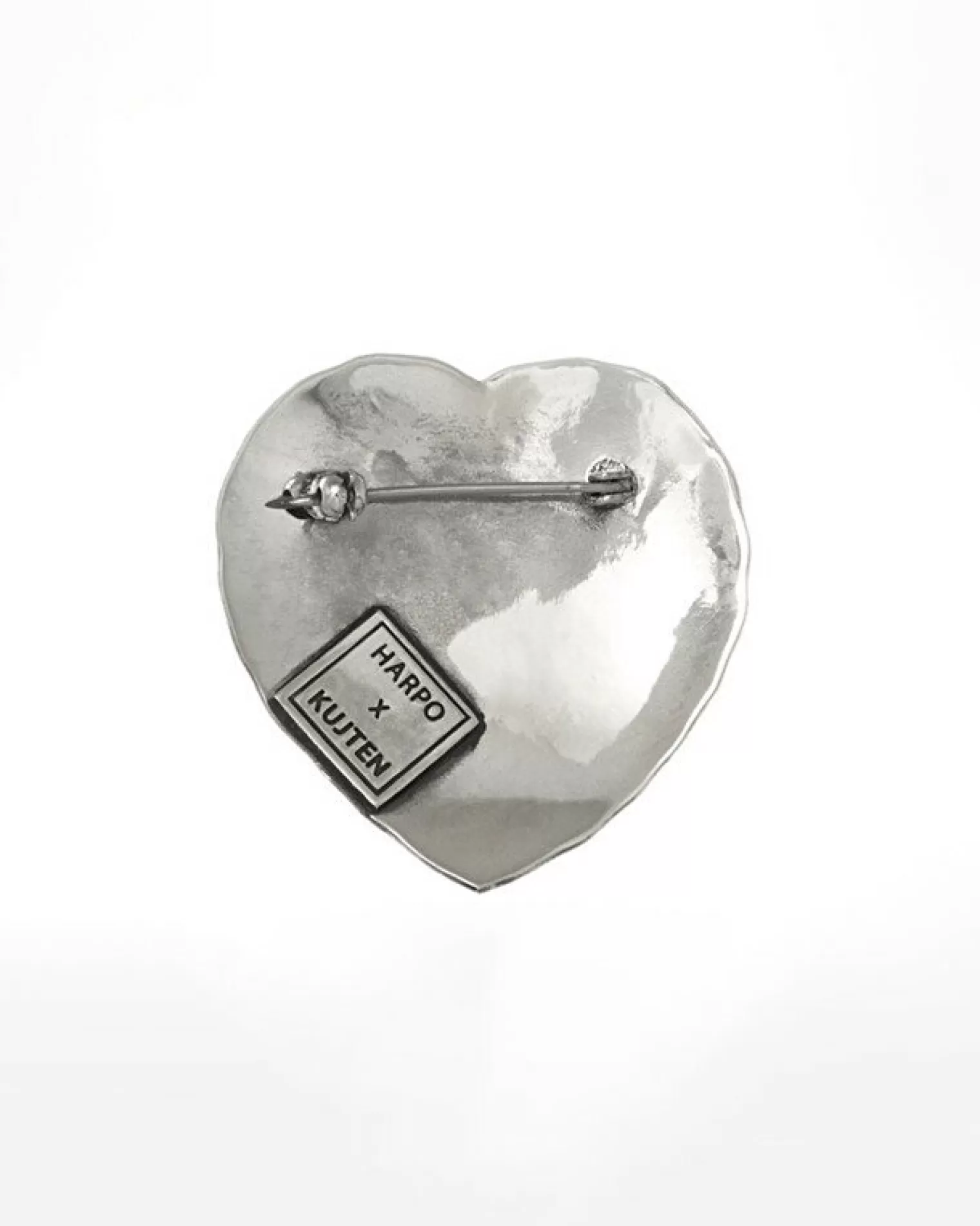 Kujten Jewelry>Heart Brooch In 925/1000 Sterling Silver Argent