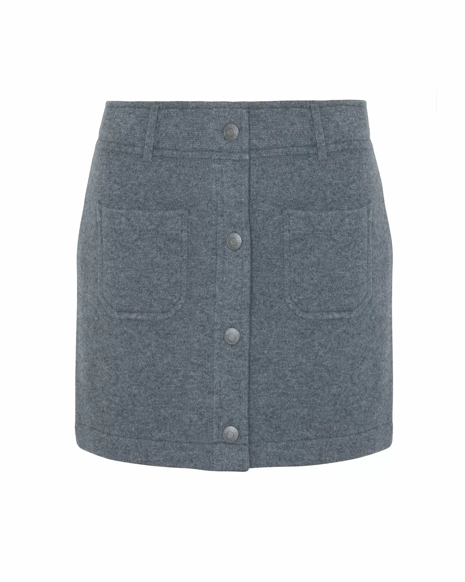 Kujten Dresses & Skirts>Jacquard Short Cashmere Skirt, 4-Threads Gris Flanelle