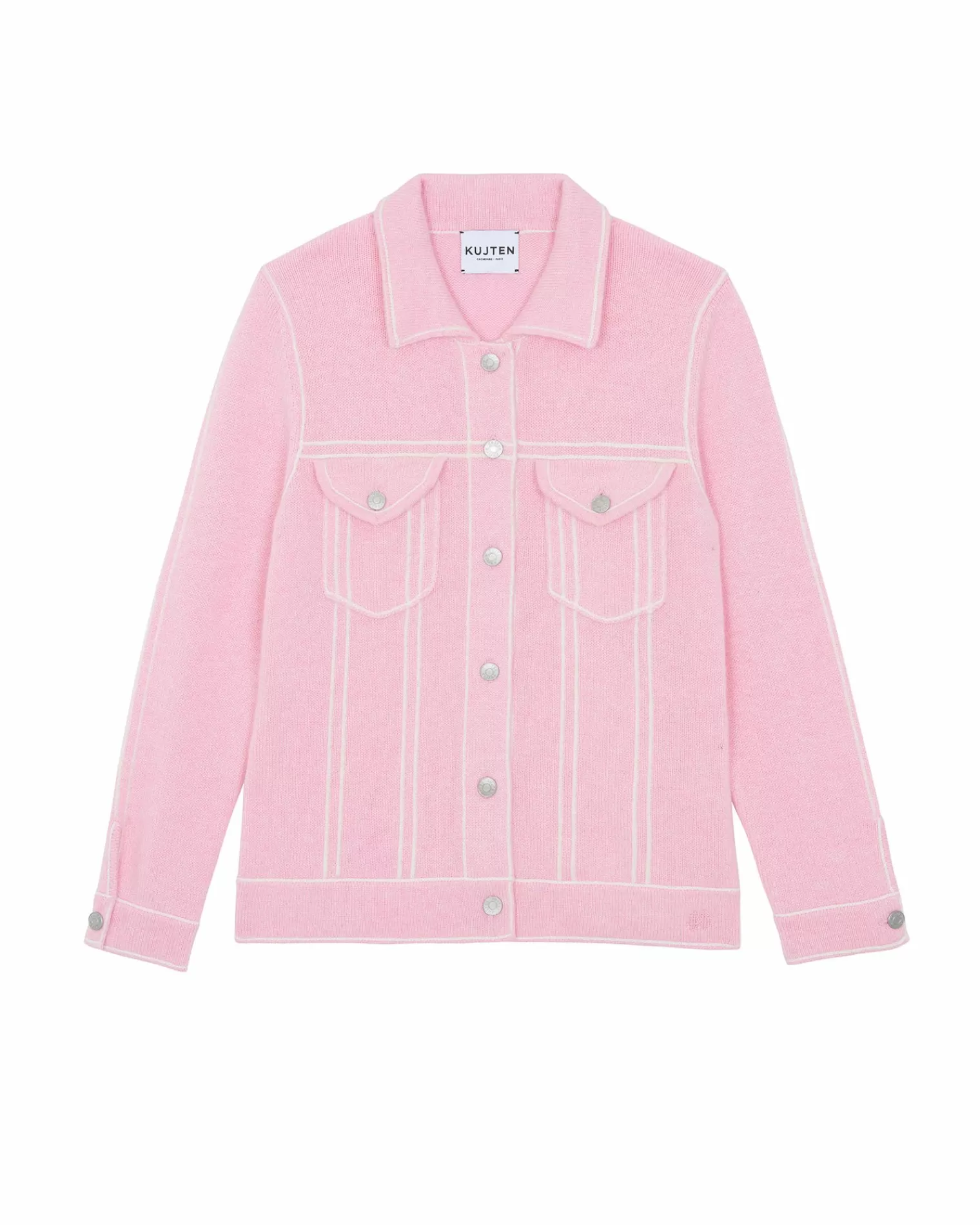 Kujten Jackets & Vests>Kids Long Sleeves Cashmere Jacket, 4-Threads Candy Pink