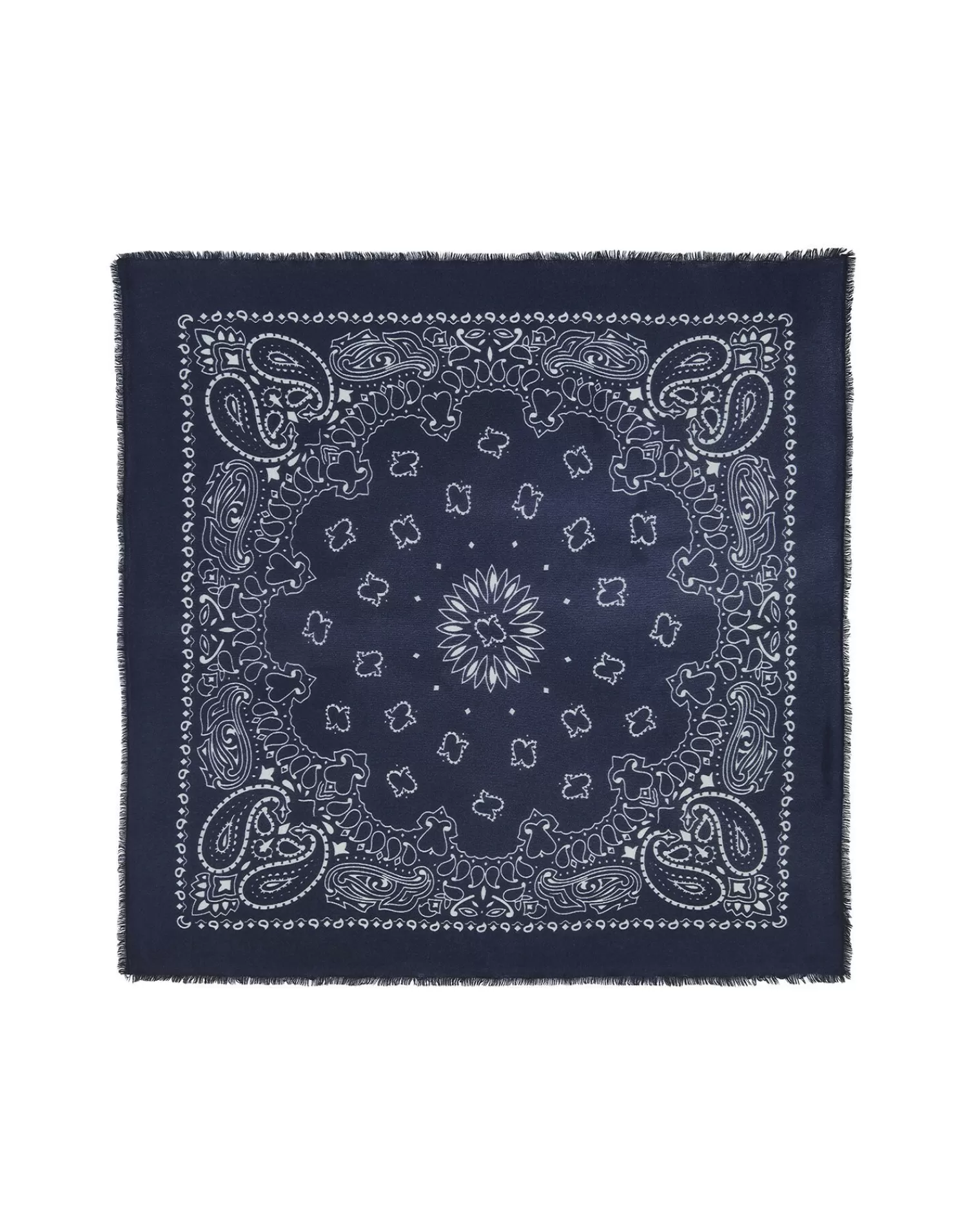 Kujten Scarves & Snoods>Large Cashmere Bandana, 2-Threads Bleu Marine Fonce