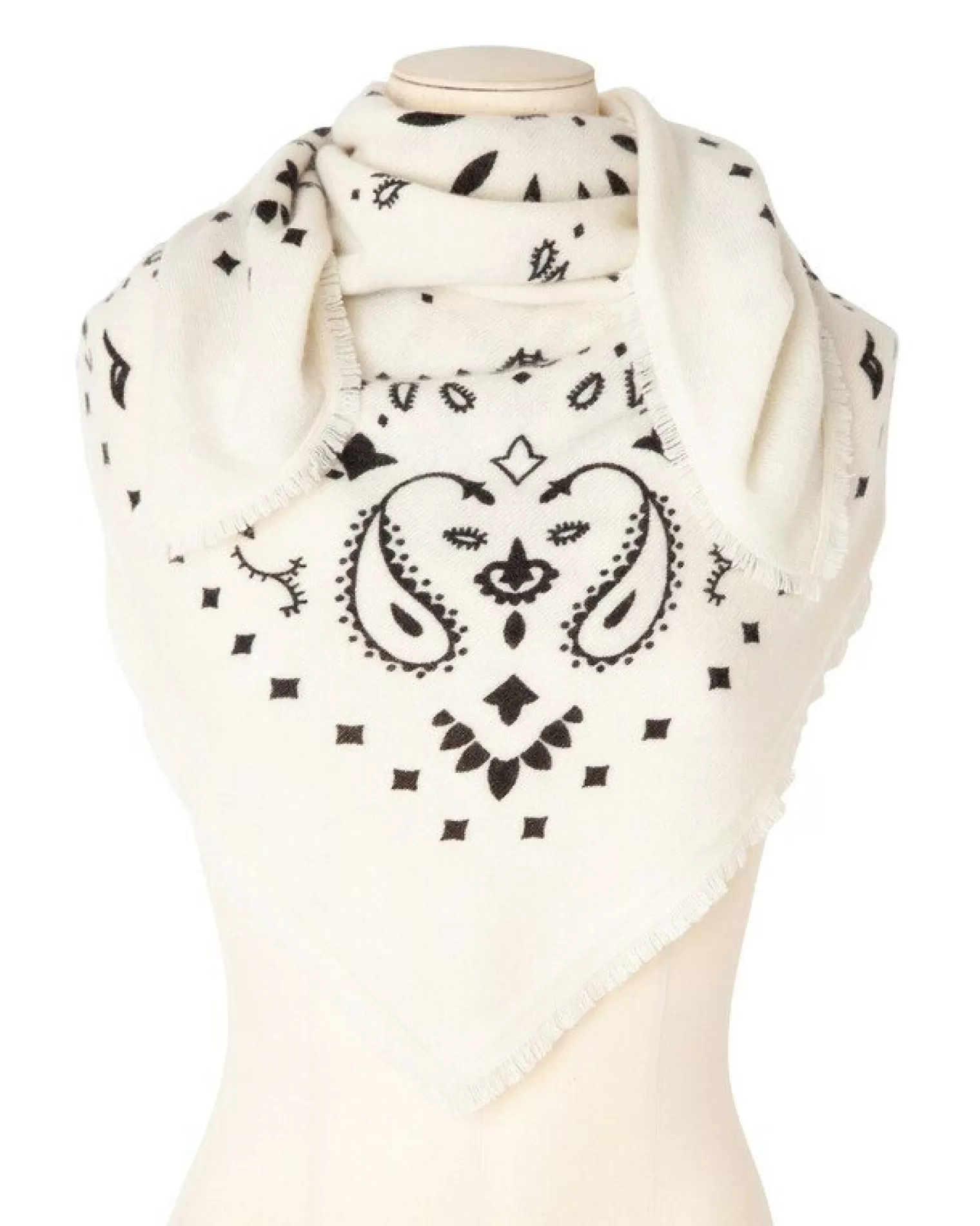 Kujten Scarves & Snoods>Large Cashmere Bandana, 2-Threads Blanc