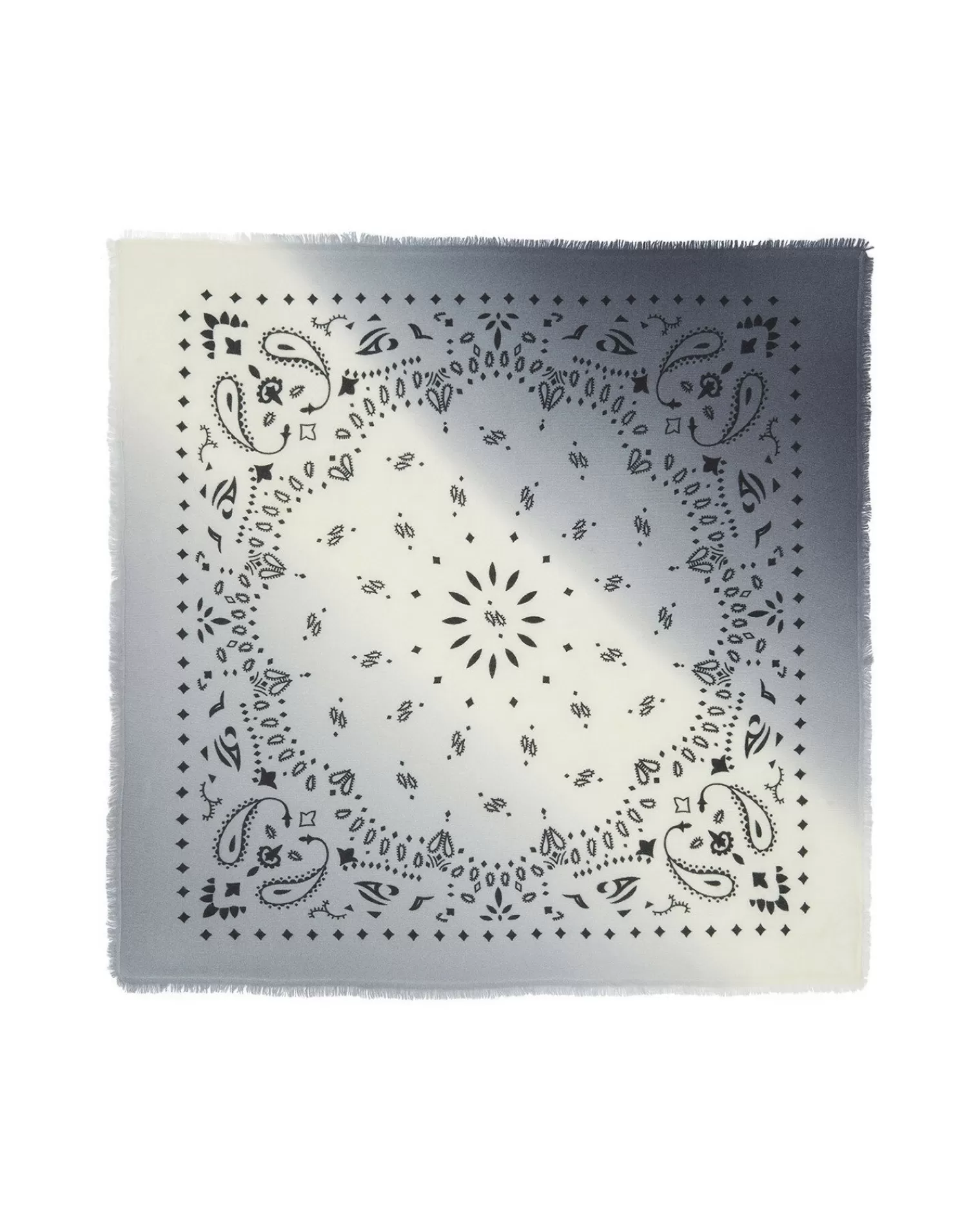 Kujten Bandanas>Large Dip Dye Cashmere Bandana, 2-Threads Gris Flanelle