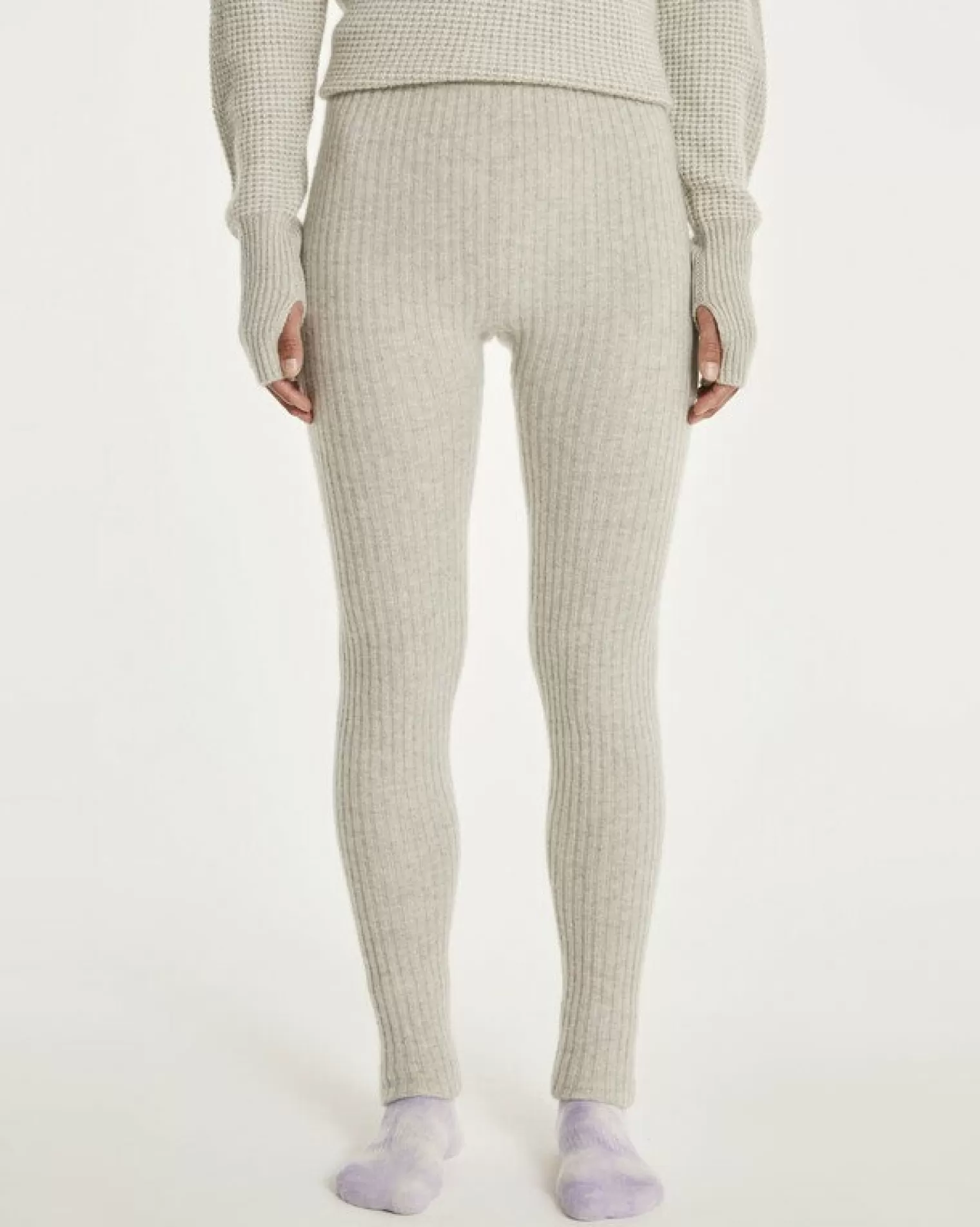 Kujten Joggings & Leggings>Legging Cashmere Woman Gris Bouleau