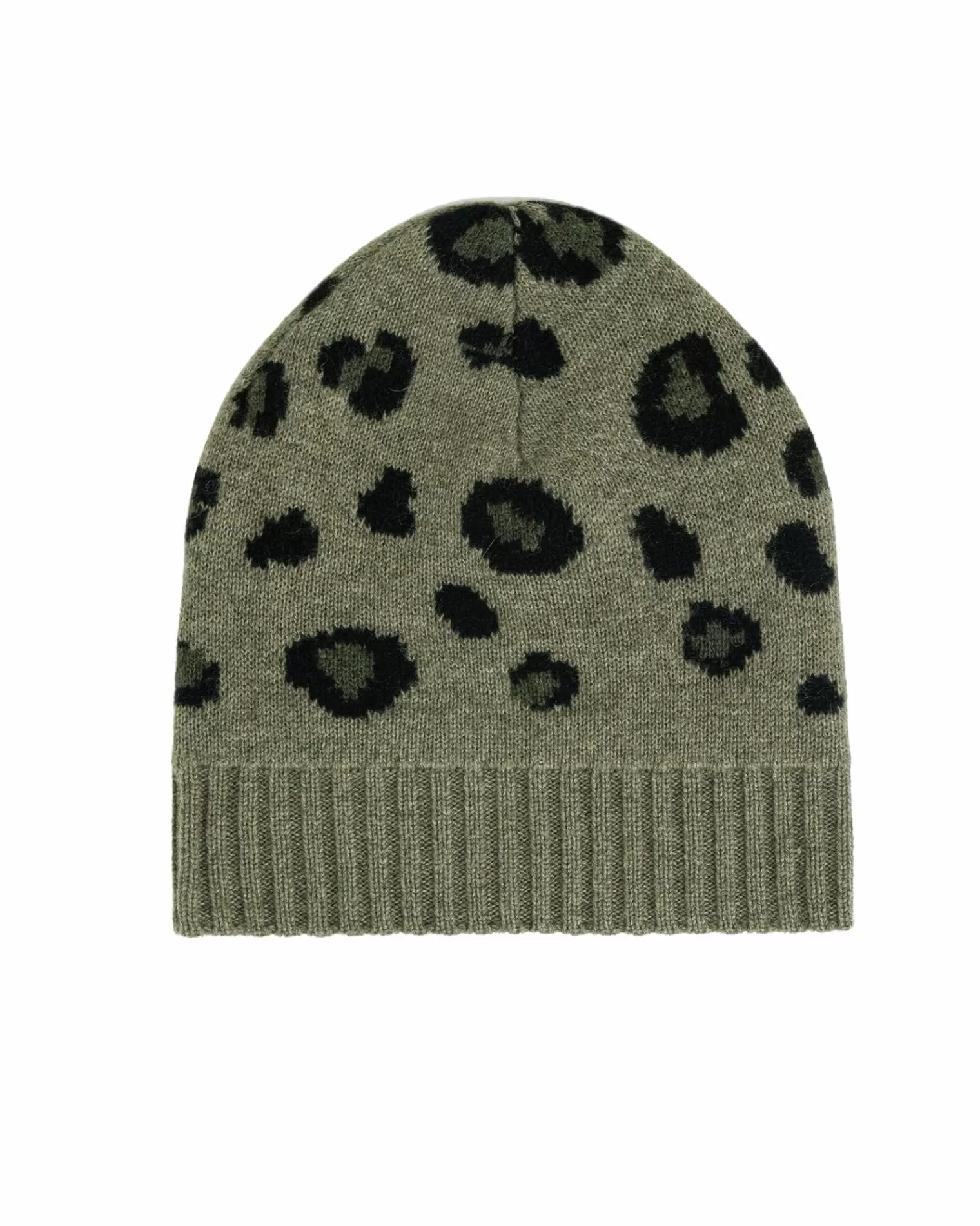 Kujten Hats & Headbands>Leopard Cashmere Beanie Kaki Chine