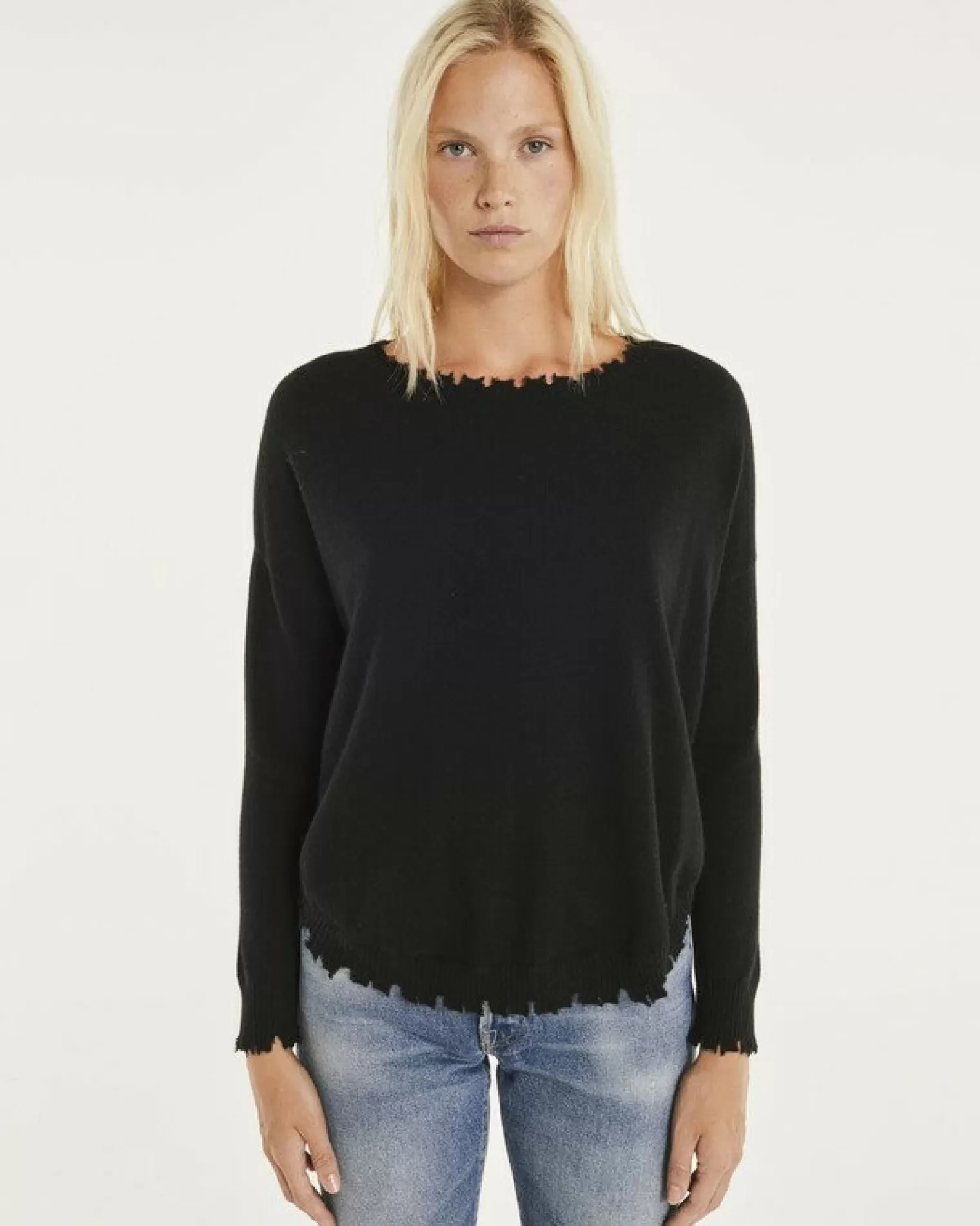 Kujten Sweaters & Sweatshirts>Liquette Round Neck Cashmere Sweater Noir