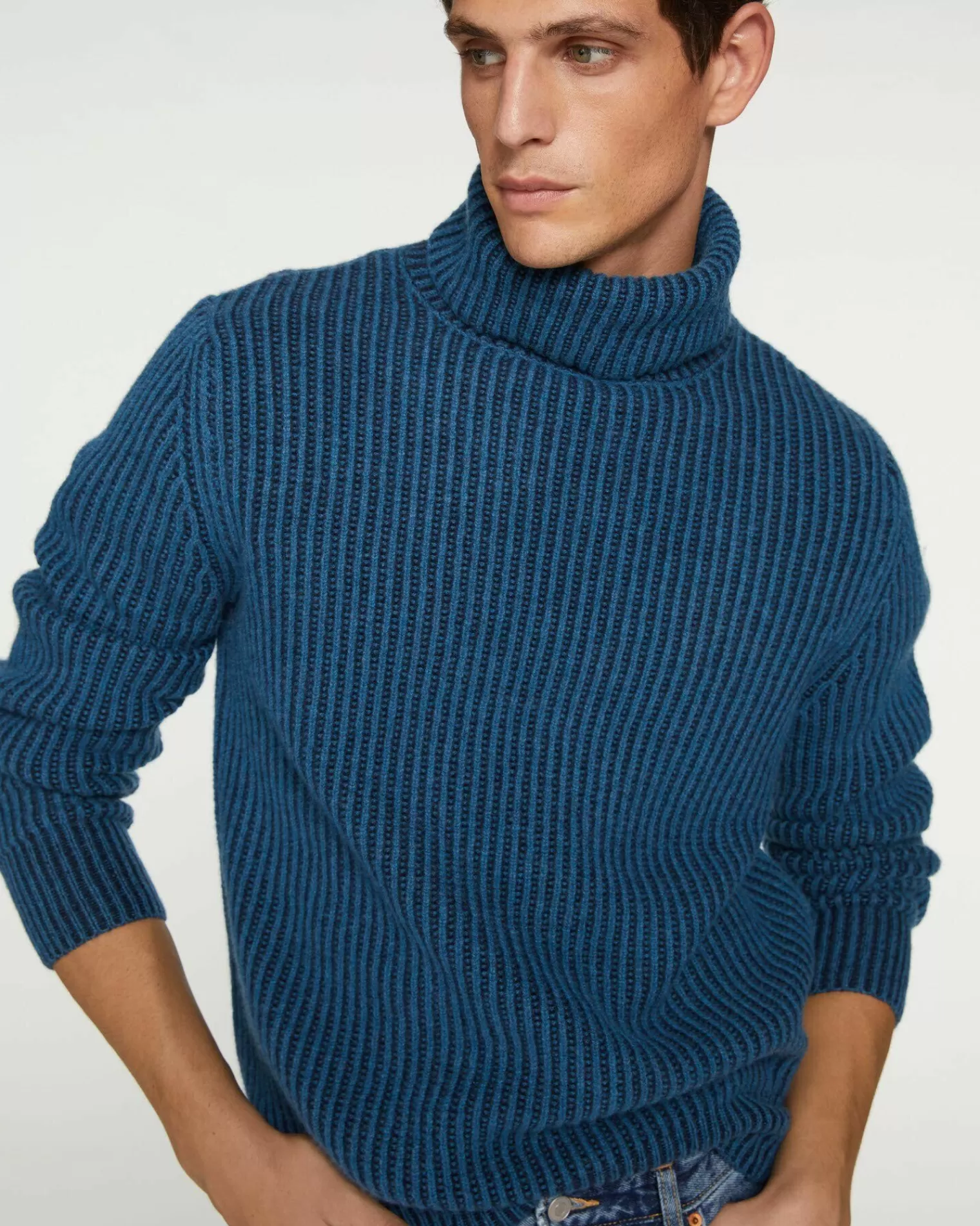 Kujten Sweaters & Sweatshirts>Long Sleeve Turtleneck Sweater Bleu Marine Fonce