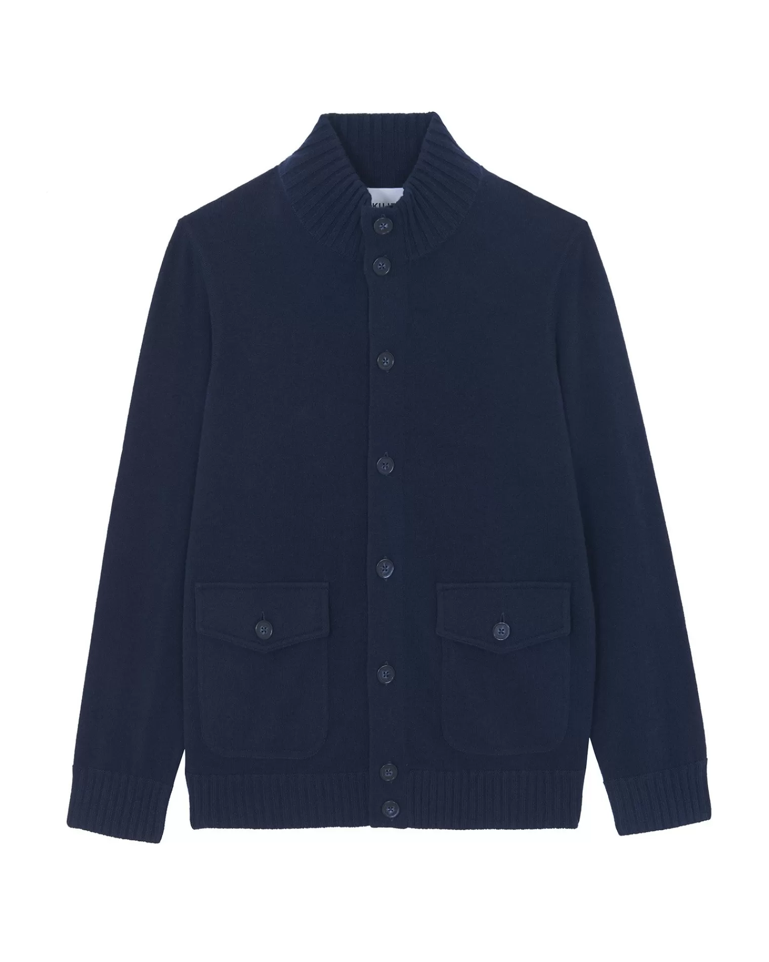 Kujten Jackets & Vests>Long Sleeves Cashmere Cardigan Bleu Marine Fonce