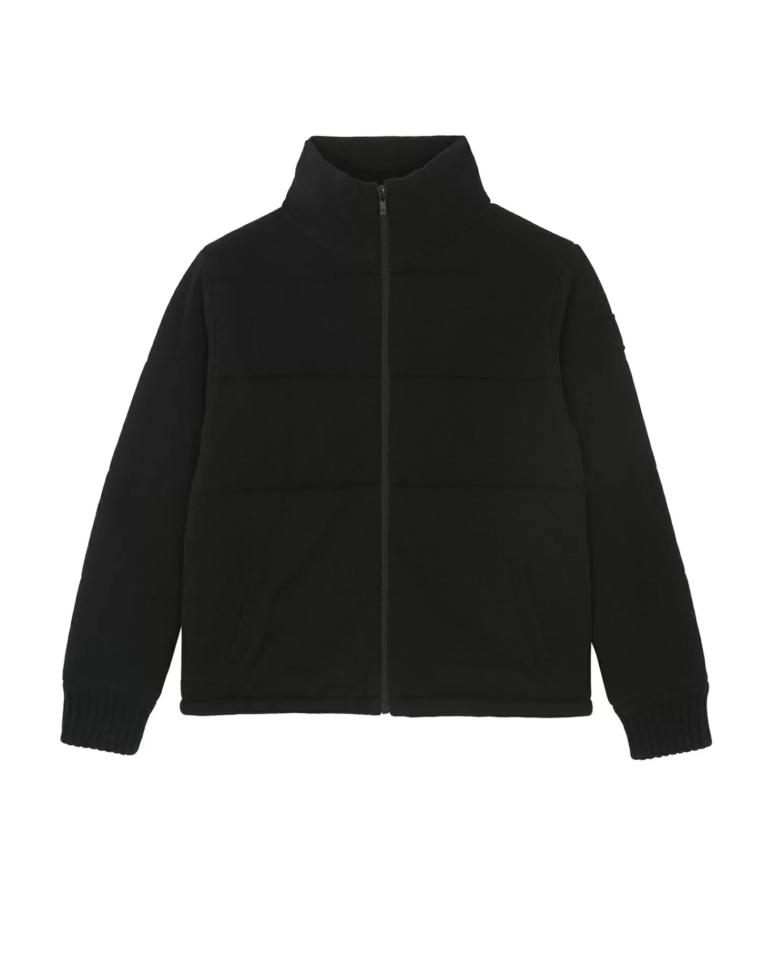 Kujten Coats>Long Sleeves Cashmere Puffer Jacket, 2-Threads Noir