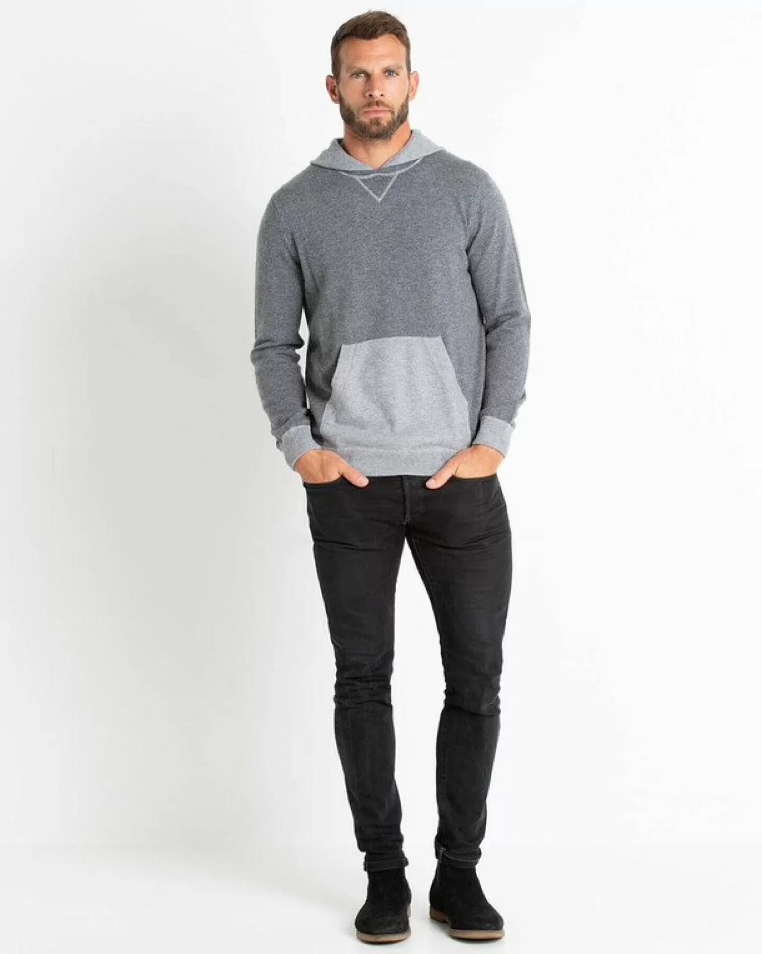 Kujten Sweaters & Sweatshirts>Long Sleeves Cashmere Sweatshirt Gris Flanelle