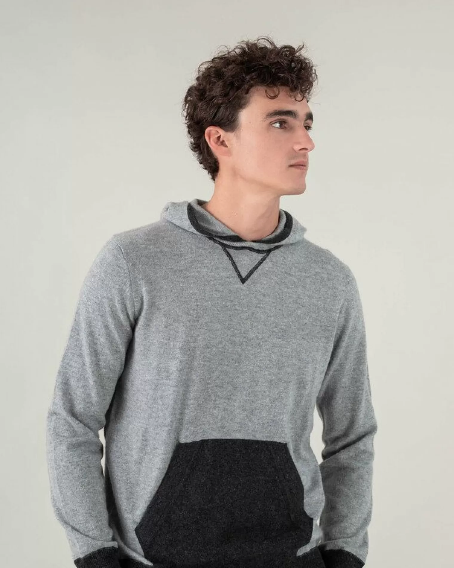 Kujten Sweaters & Sweatshirts>Long Sleeves Cashmere Sweatshirt Gris Chine