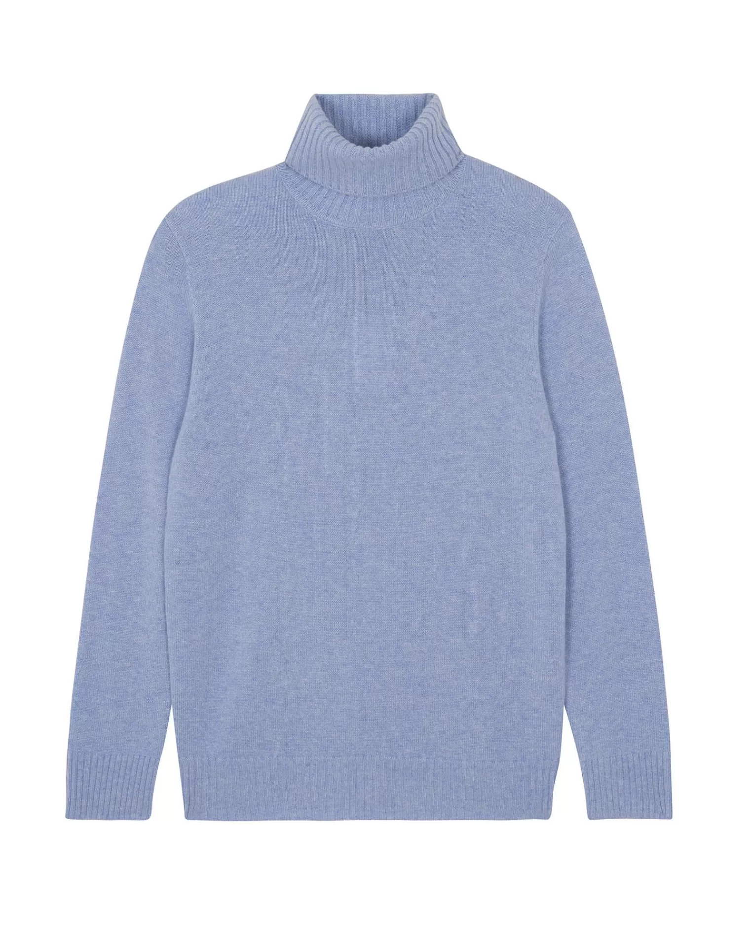 Kujten Sweaters & Sweatshirts>Long-Sleeved Turtleneck Cashmere Sweater, 4-Threads Bleu Jeans