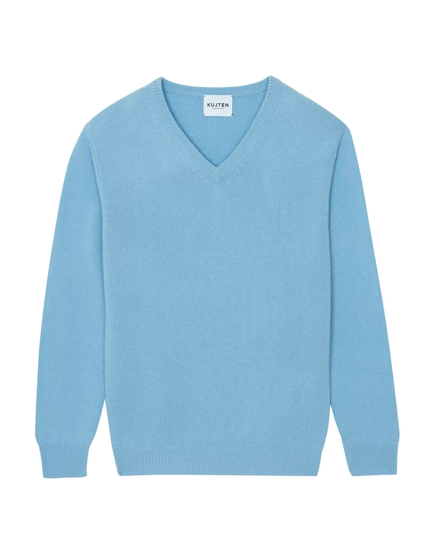 Kujten Sweaters & Sweatshirts>Long-Sleeved V-Neck Cashmere Sweater Blue Ice