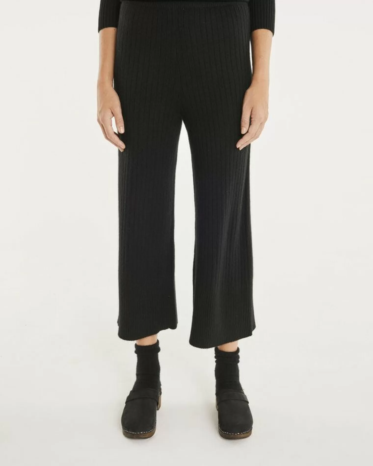 Kujten Pants & Shorts>Loose Fitting Cashmere Trousers Noir