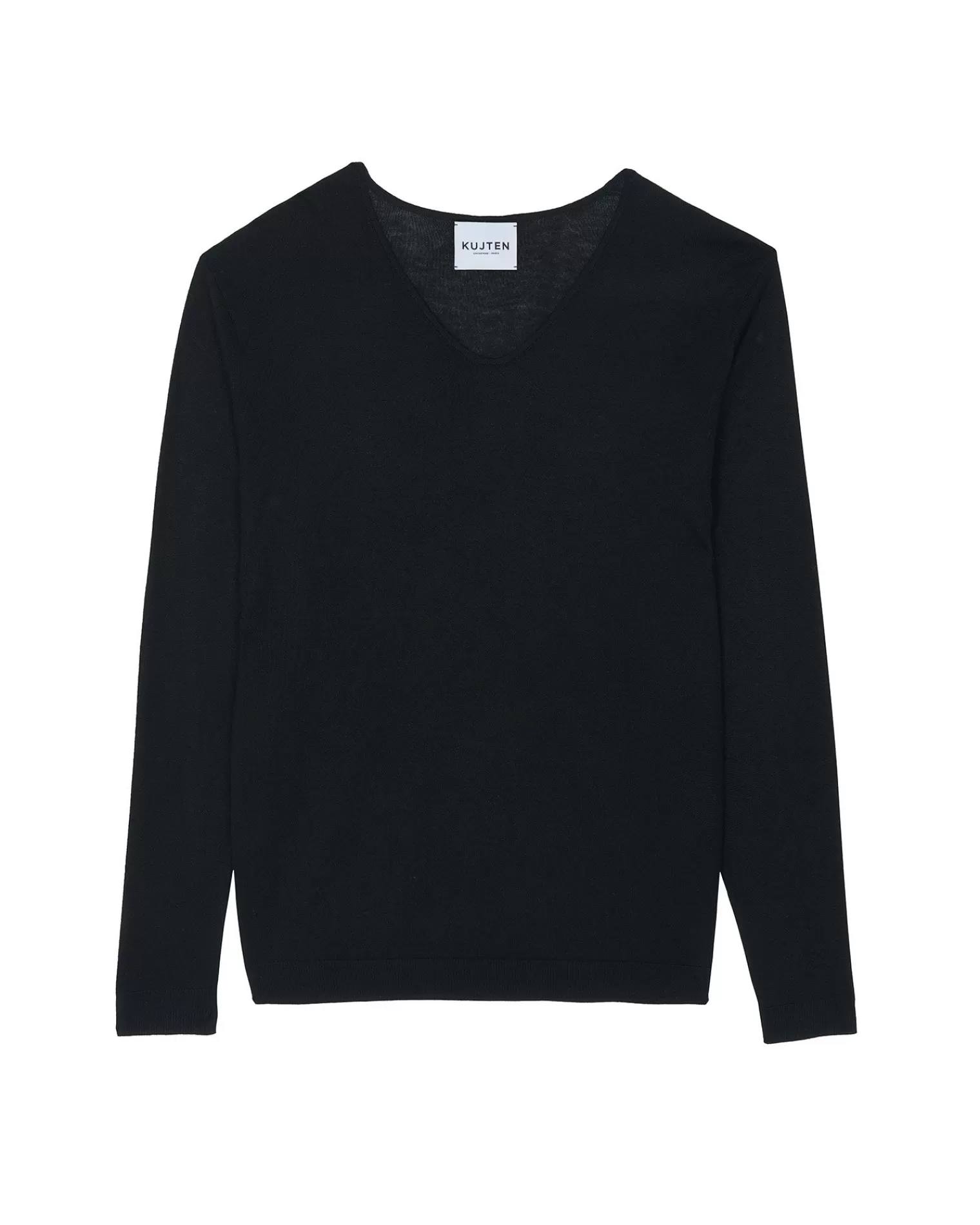 Kujten Sweaters & Sweatshirts>Man Silk & Cashmere V-Neck Sweater Noir