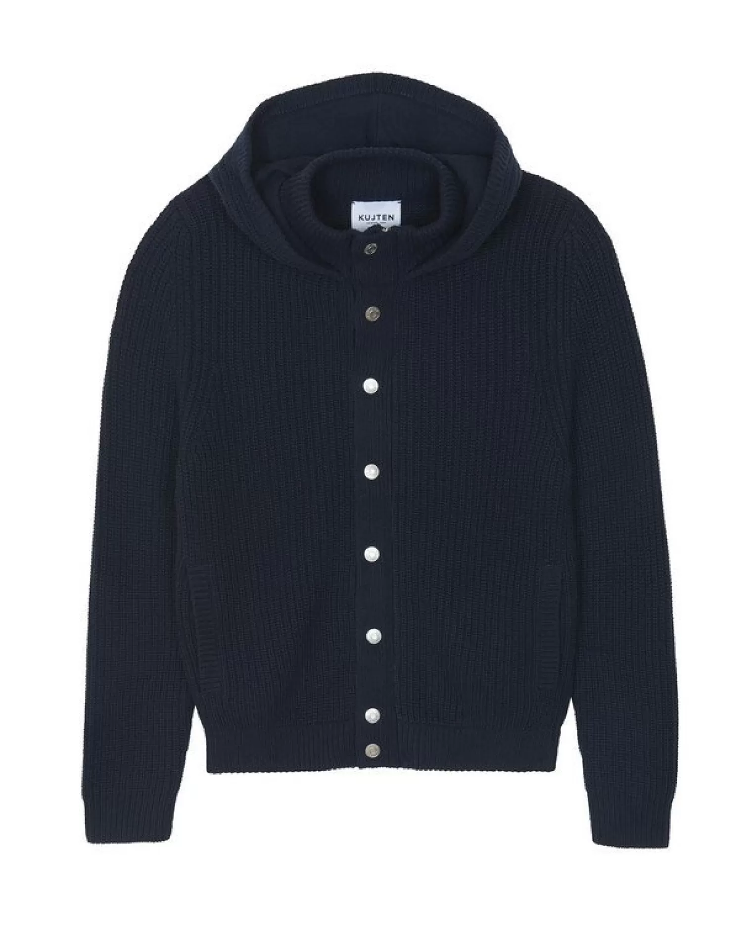 Kujten Hoodies>Men Cashmere Hooded Jacket Bleu Marine Fonce