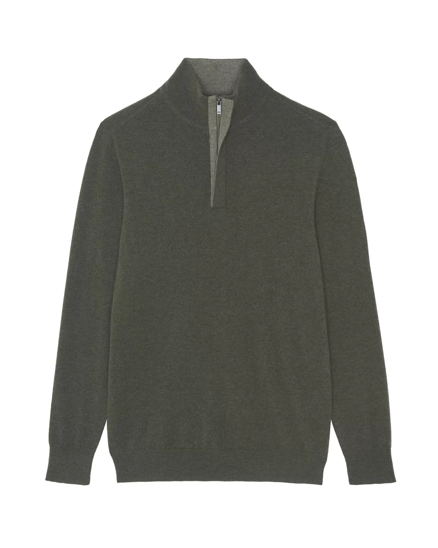 Kujten Sweaters & Sweatshirts>Men Cashmere Sweater Kaki Fonce