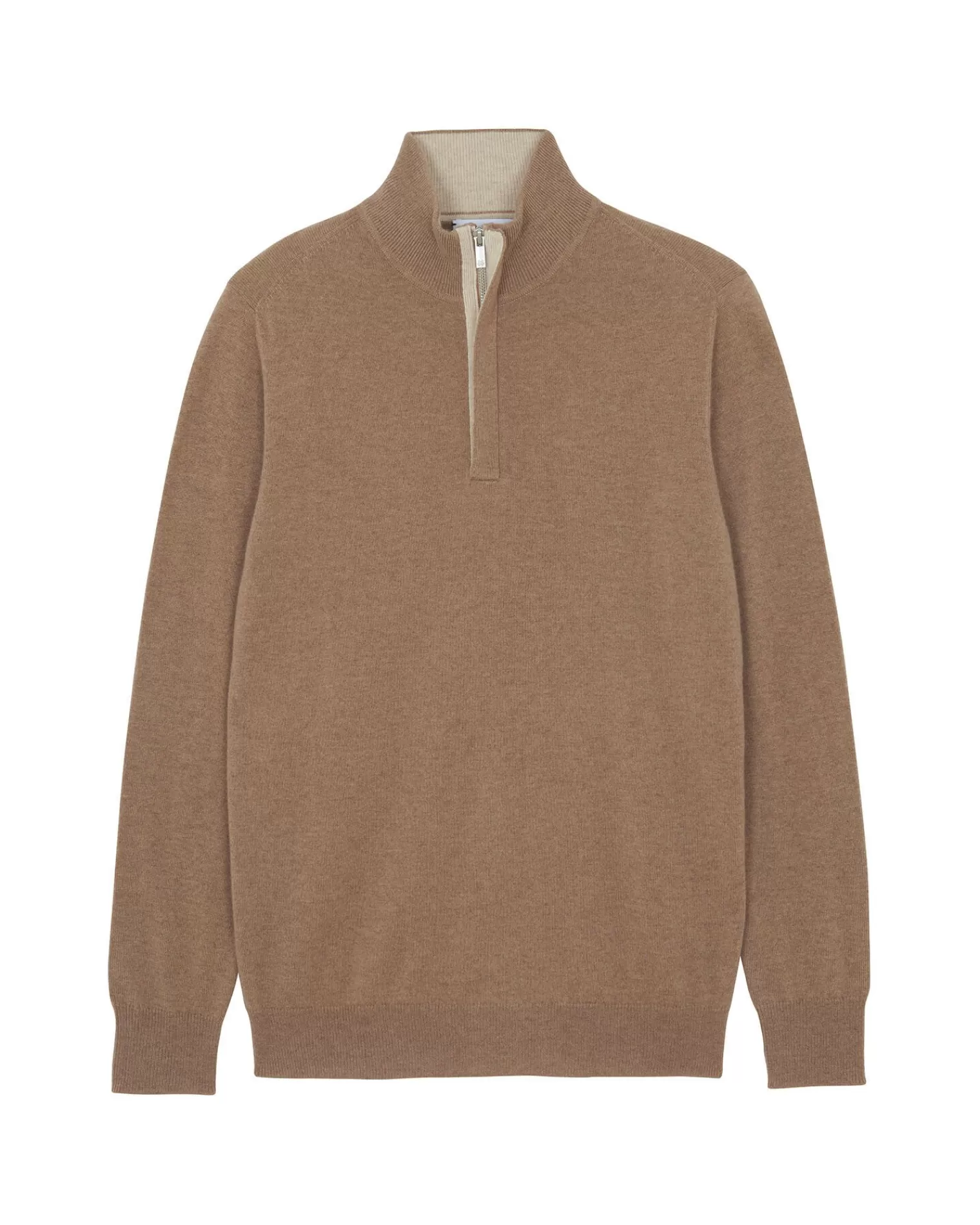 Kujten Sweaters & Sweatshirts>Men Cashmere Sweater , 2-Threads Camelo